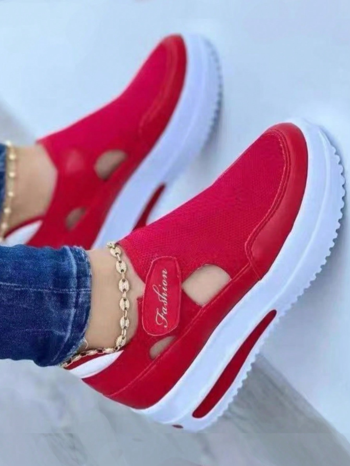 Women's Cross-Border Mesh Sneakers, Spring New Shoes, Men & Women Shoes, Low Heel Flat Casual Sports Shoes, Anti-Slip Thick Bottom (Random Delivery)