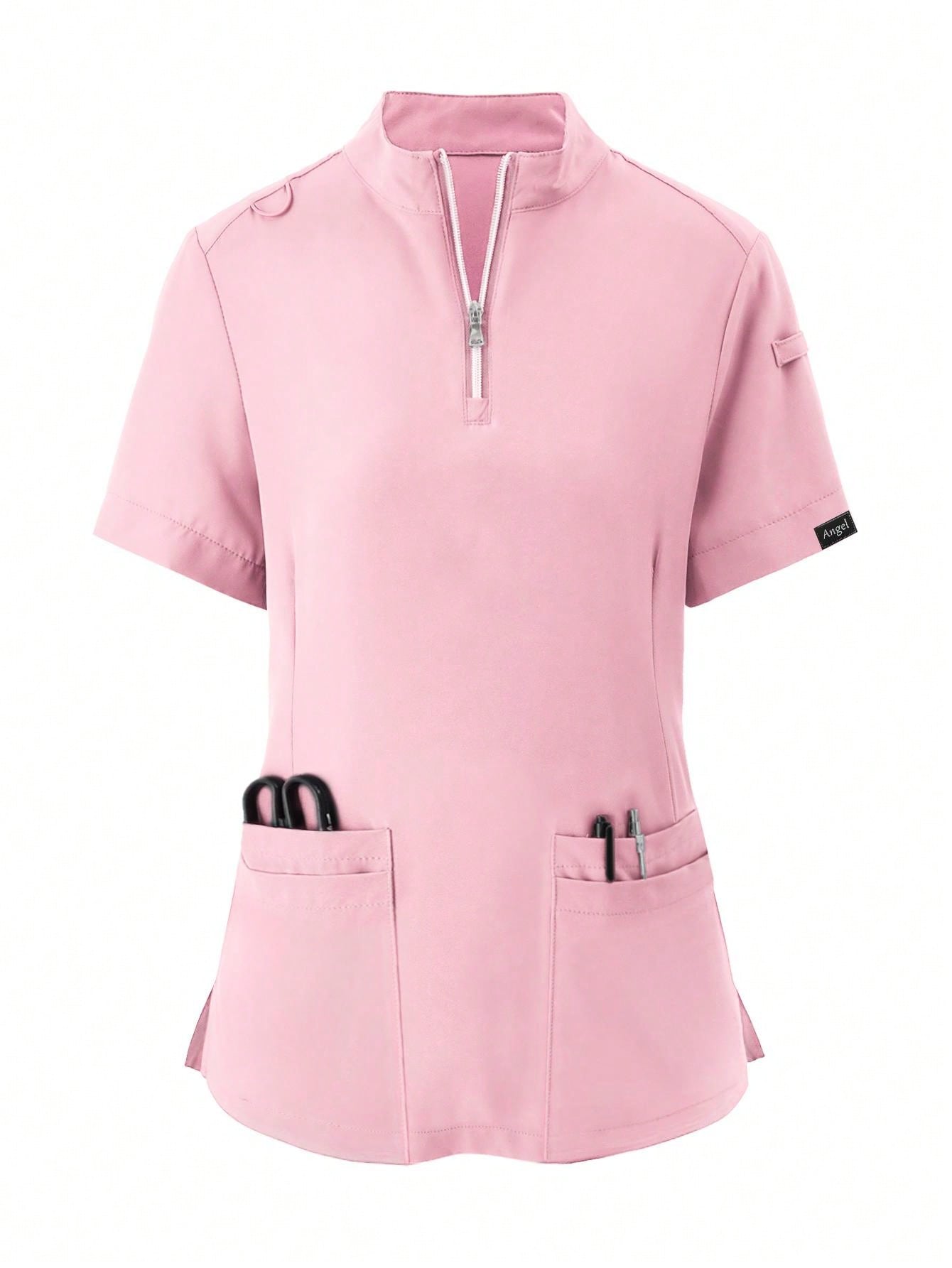Women's Elastic Jogging Scrub  Uniform, Breathable Anti-Static Pocket Coat & Pants Set