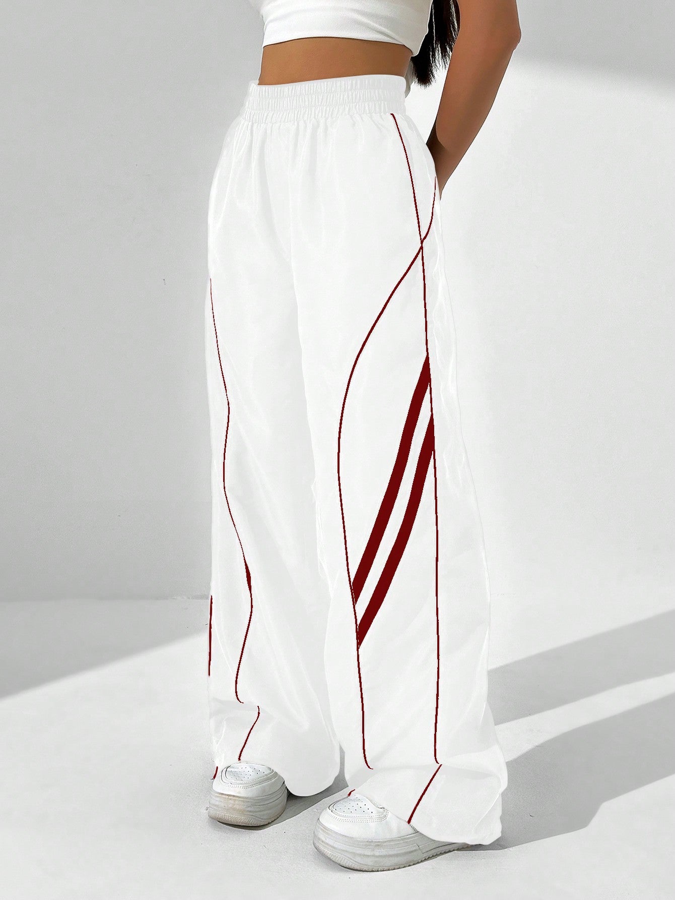 HypeZone Women's Casual Colorblock Patchwork Long Pants