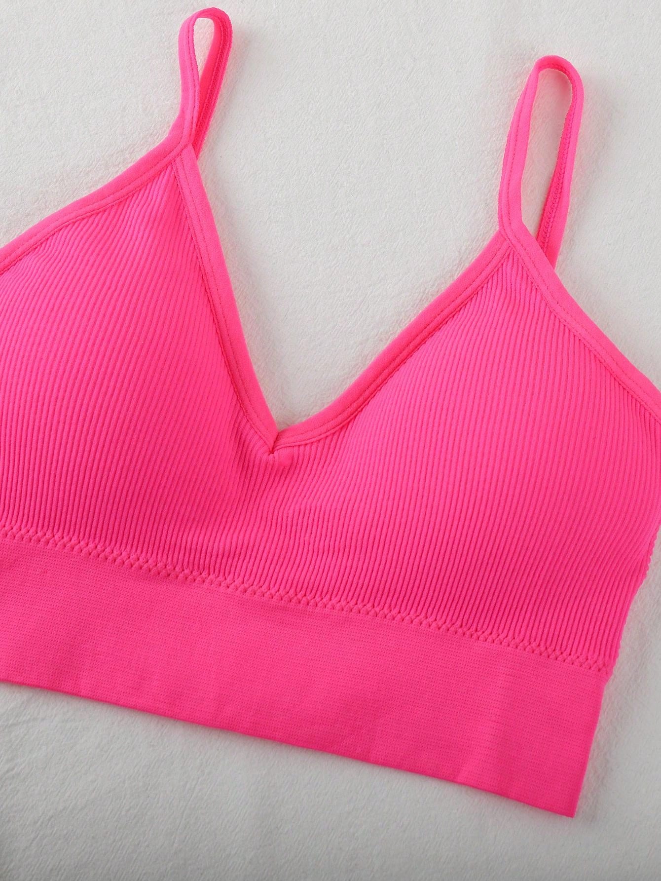 5pcs Comfortable Solid Wireless Bra, Lingerie