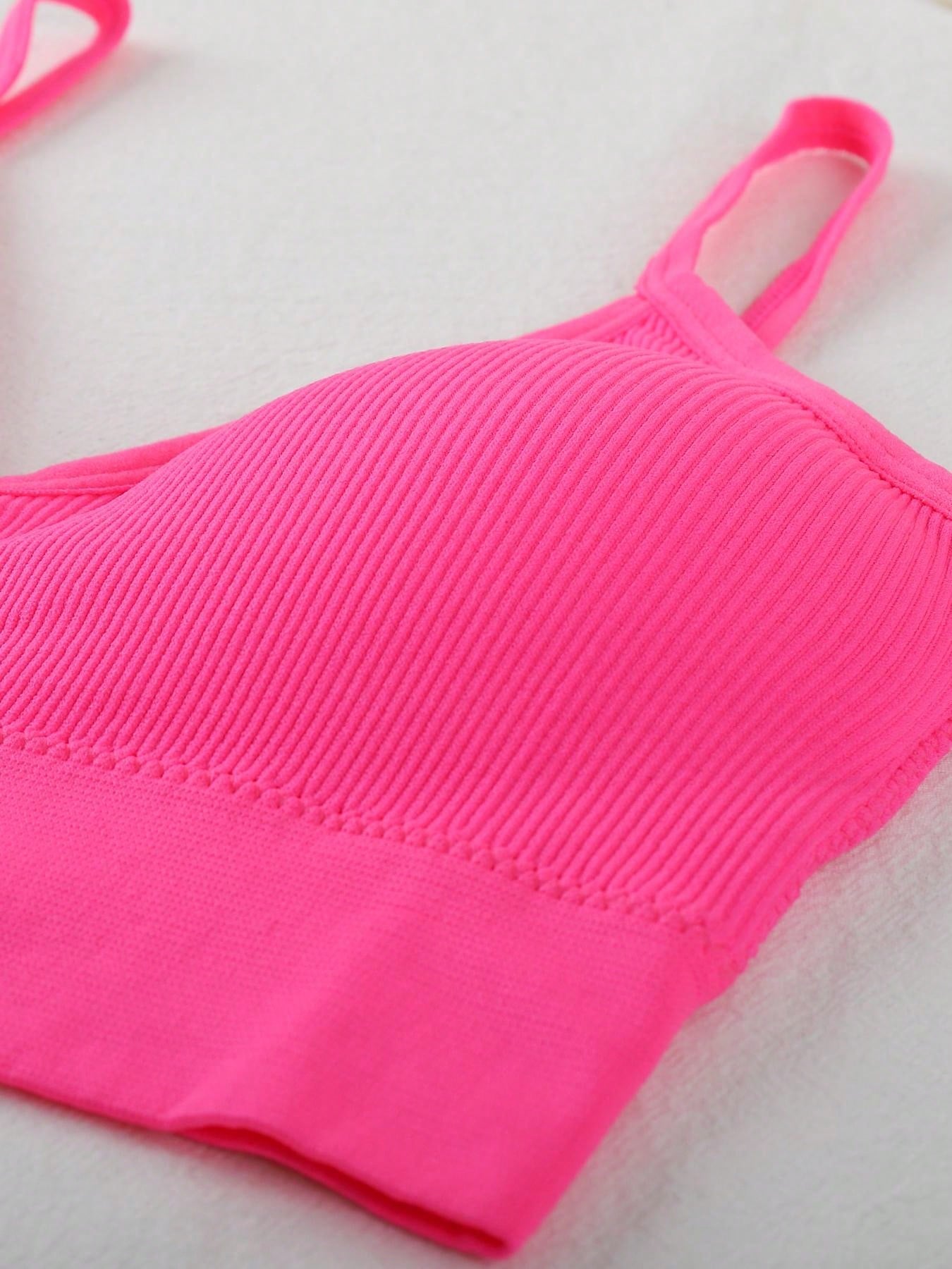 5pcs Comfortable Solid Wireless Bra, Lingerie