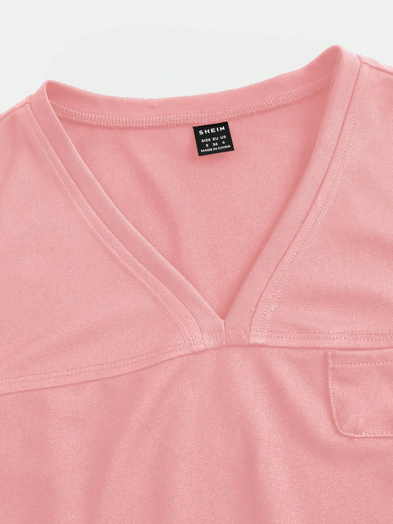 TaskFit 2-Pockets V-Neck Short Sleeve Nurse Uniform Scrub Top Clothes For Women