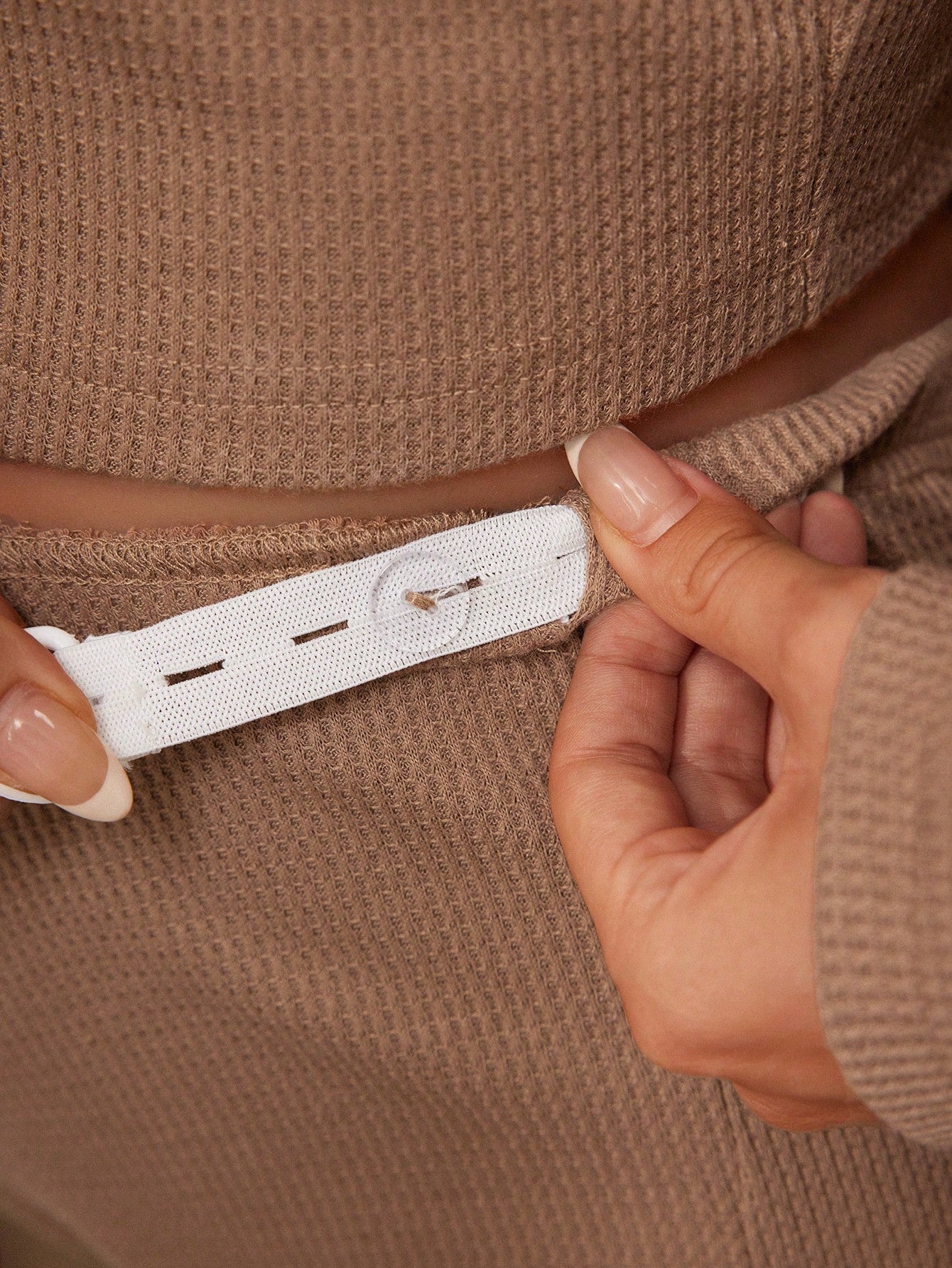 Maternity Waffle Knit Tank Top And Adjustable Bow-Tied Waist Leggings Set With Coat