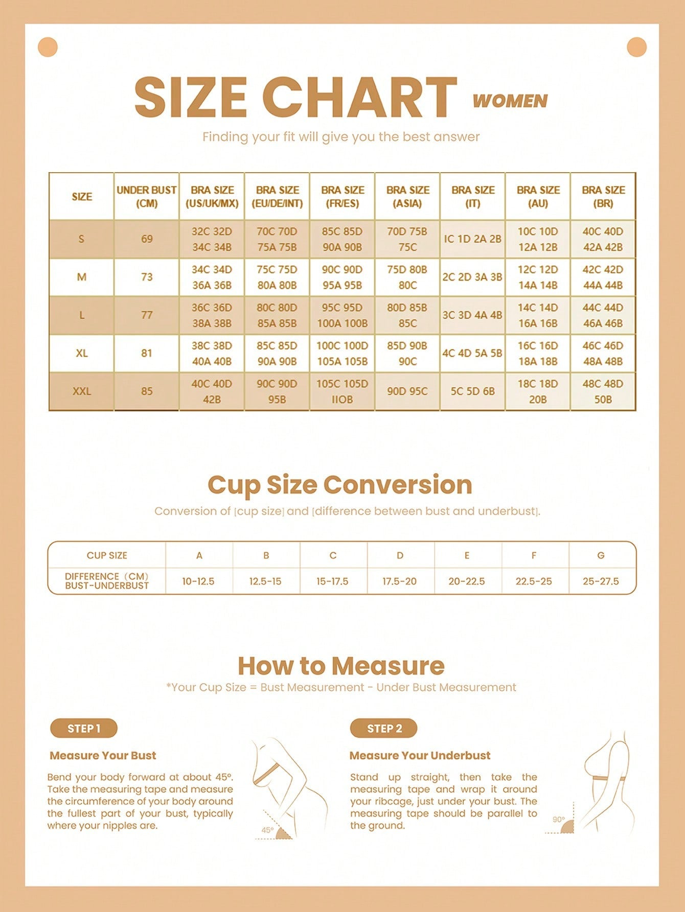 5pcs Non-Underwire Print Lightly Padded Adjustable Push-Up Bras For Women