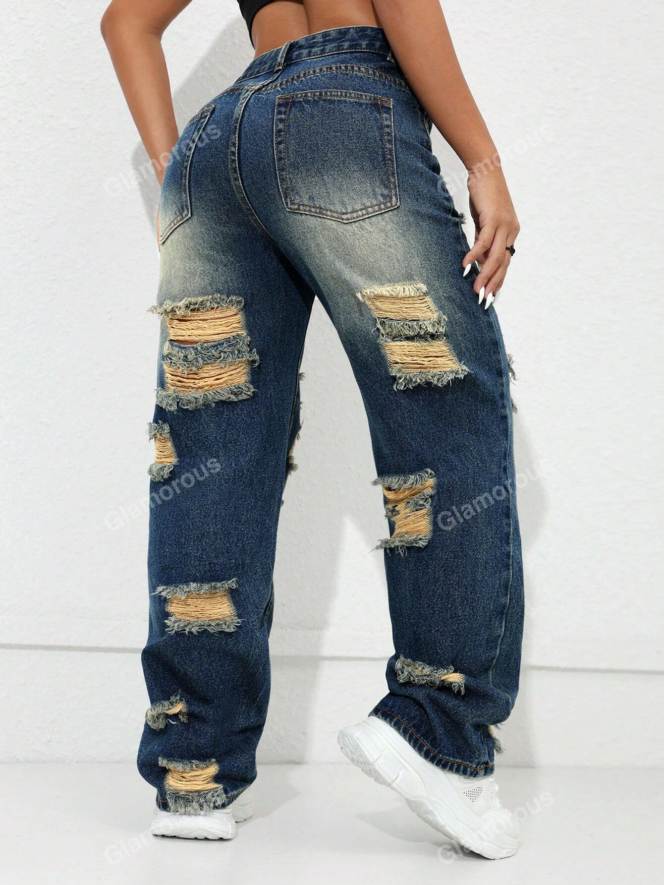 Y2k Carnival Street Purple High Waist Oblique Pocket Straight Leg Jeans