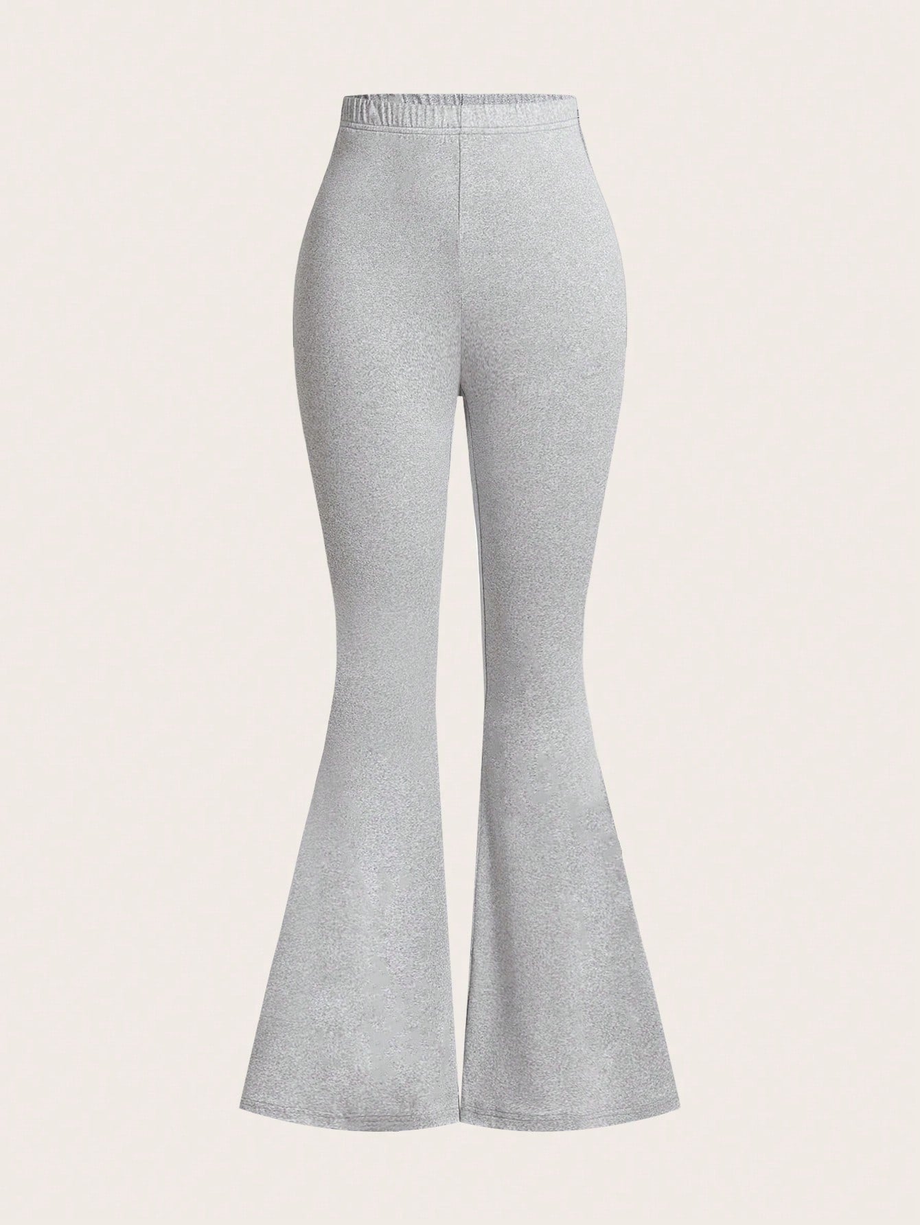 EZwear 3pcs Women's Solid Color High Waist Skinny Flared Pants Suit, Suitable For Summer & Autumn