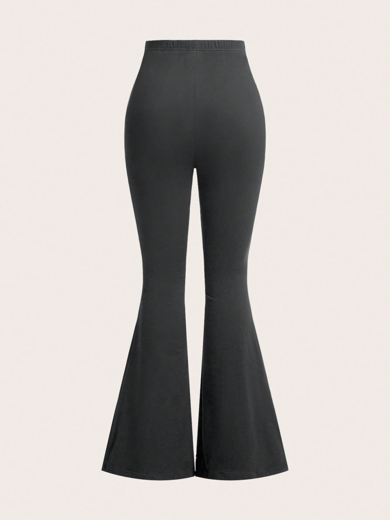 EZwear 3pcs Women's Solid Color High Waist Skinny Flared Pants Suit, Suitable For Summer & Autumn