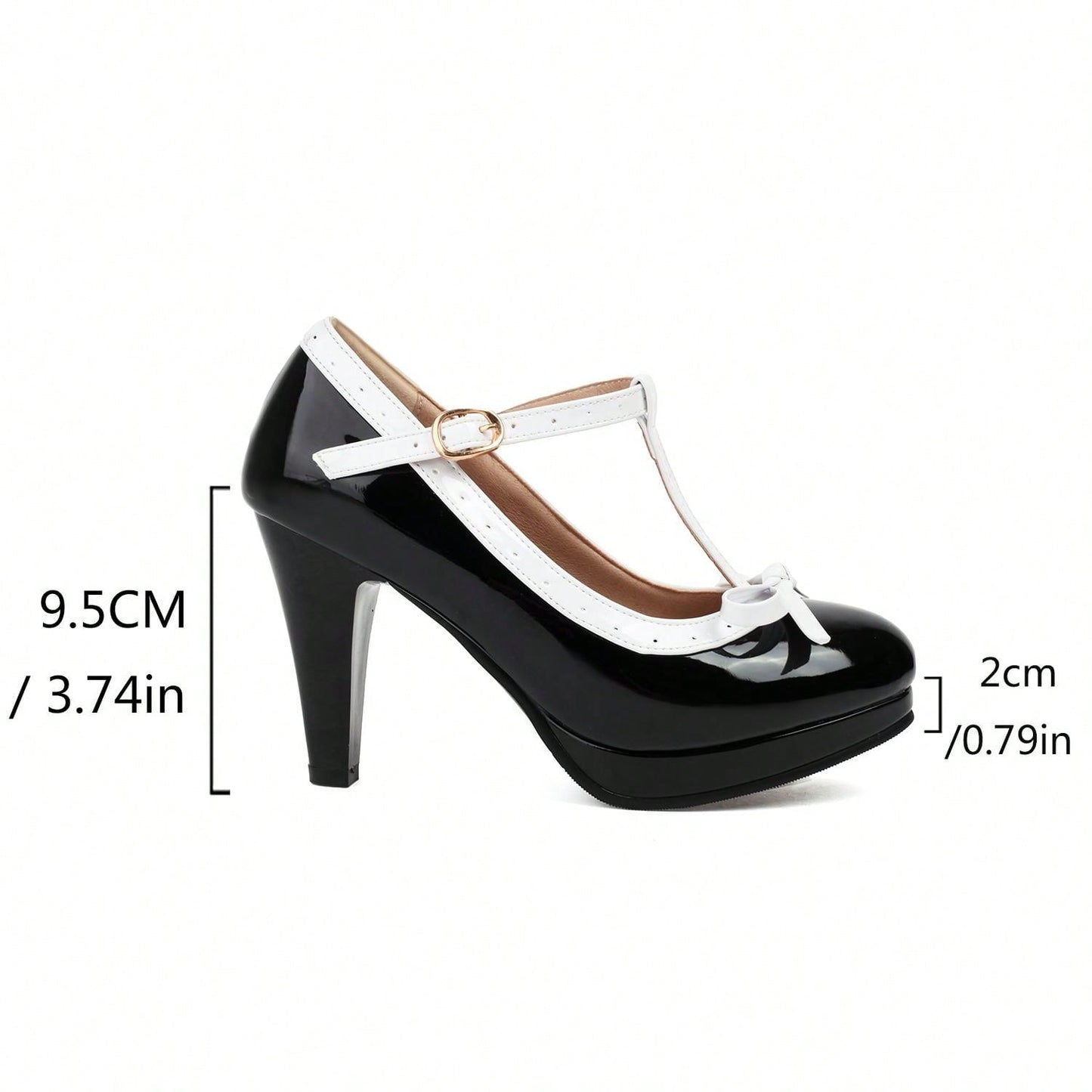 Women's Fashion Buckle High-Heeled Casual Simple Plain Shoes