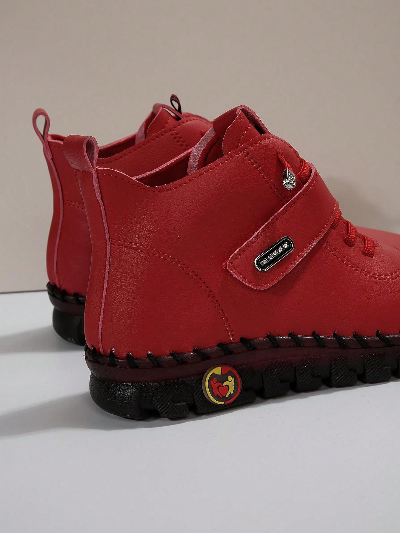 Plus Size Handmade Fluffy Shoes With Thick Rubber Sole, Warm Lined Winter Boots For Mothers