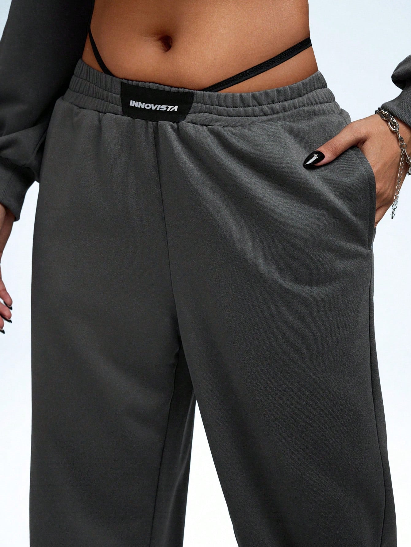 Innovista Women's Colorblock Loose Fit 2pcs Sports Sets,2 Pieces Set,Tracksuit,Girls' Activewear Set,Colorblock,Back To School,Gym,Workout,Yoga,Daily Casual,Running,Dark Grey Sets,Fall Winter Women Outfit,Winter Women Clothes