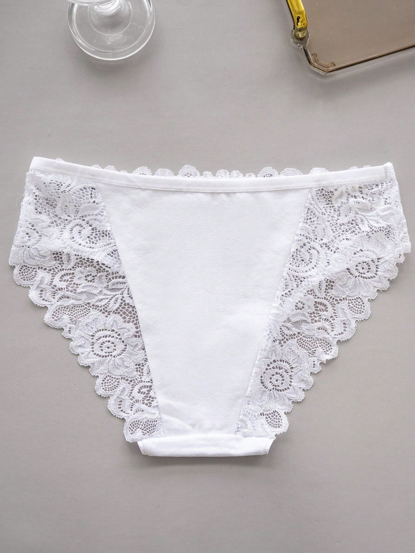 10pcs/Pack Elegant Lace Women Underwear, Ladies' Solid Color Lace Triangle Panties Sexy Lingerie