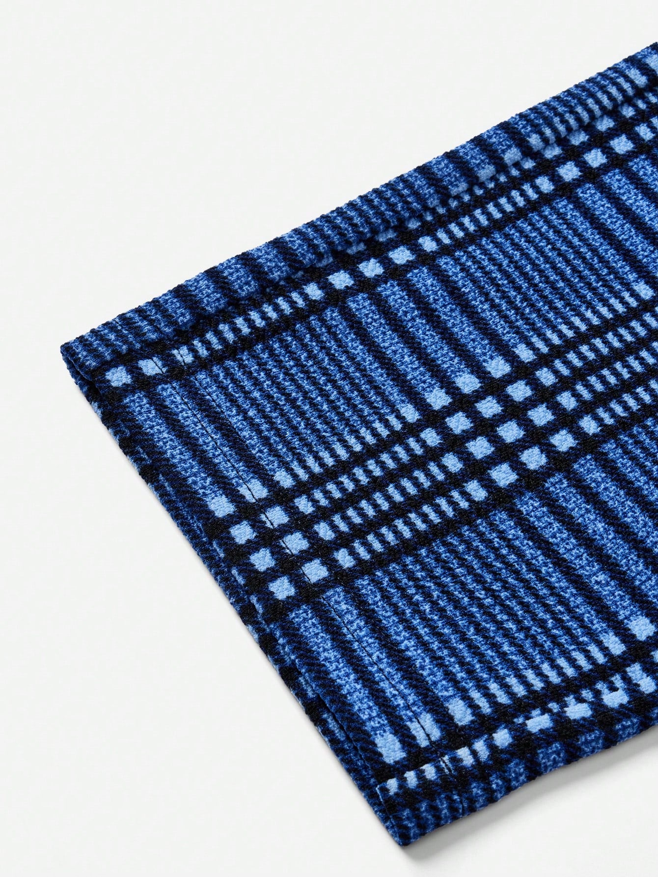 Clasi Women Paperbag Waist Belted Blue Plaid Pants With Ruffle Trim & Bow Tie