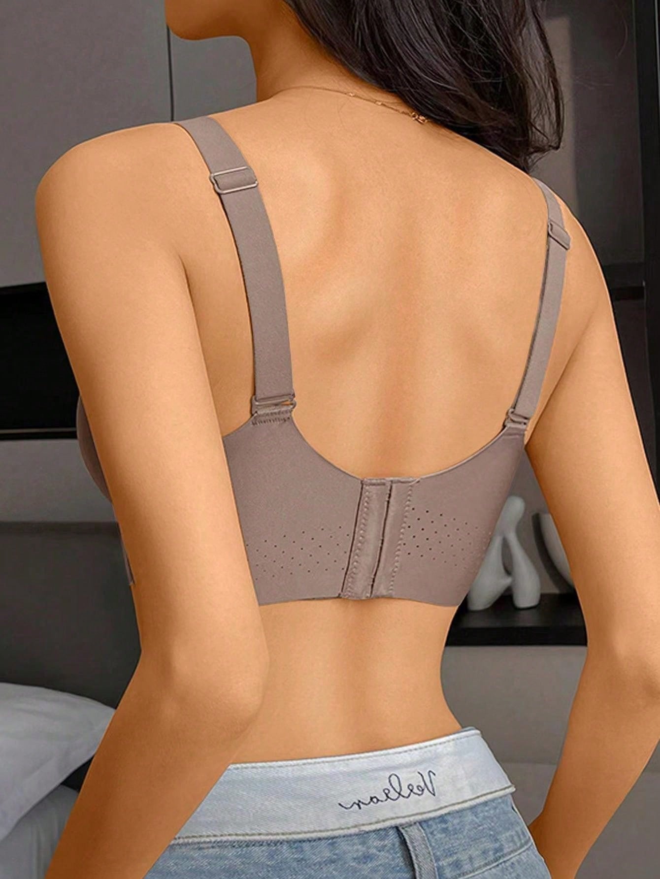 2pcs Minimalist Solid Color Bras, Wire-Free Padded Push-Up Seamless Underwire Bras, Full Cup