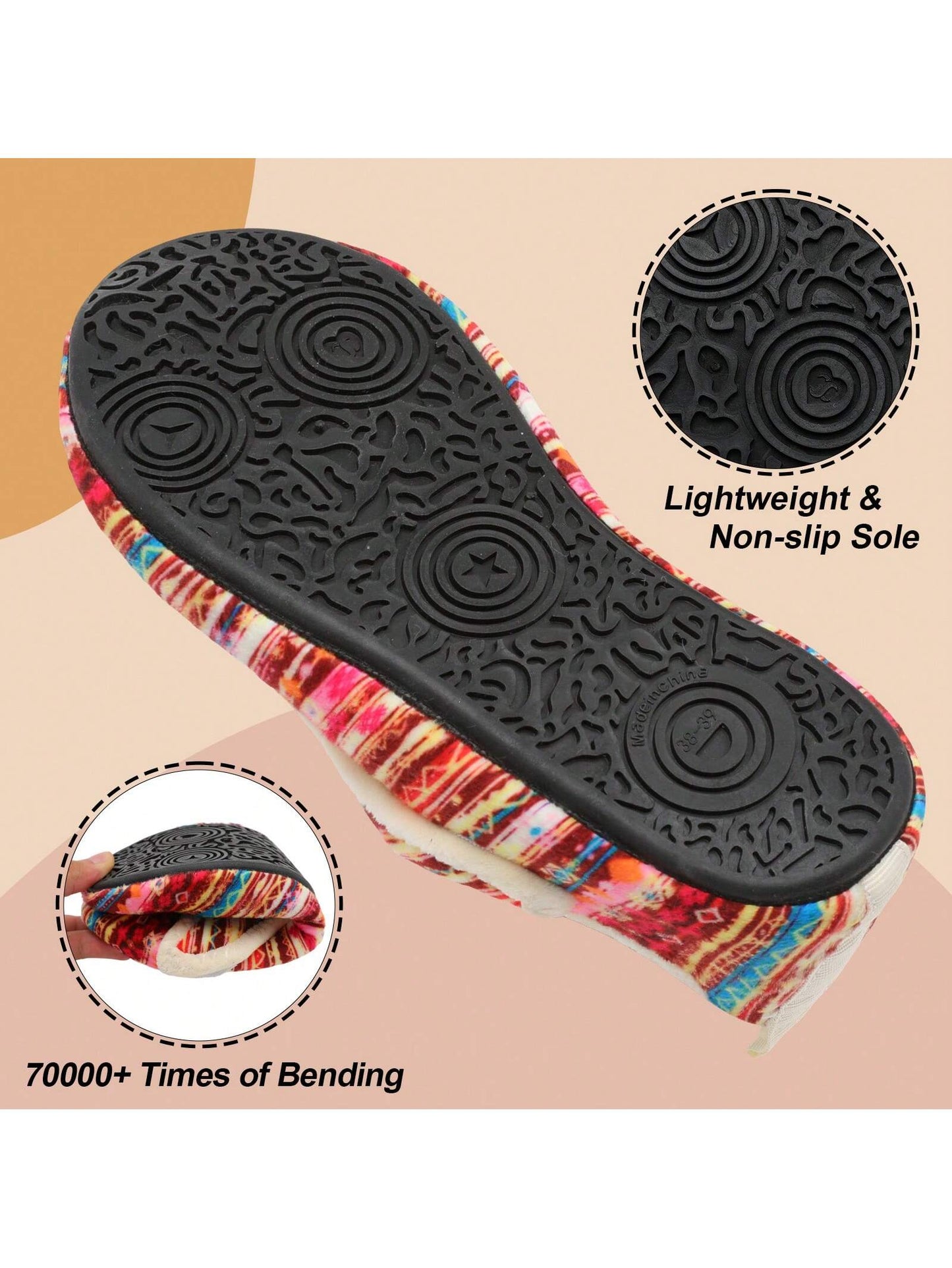 Cozy Anti-Slip Home Slippers For Adults -Ultra-Soft Plush,Rubber Sole,Wide-Fit,Lightweight,Warm, Indoor/Outdoor Shoes For Adults