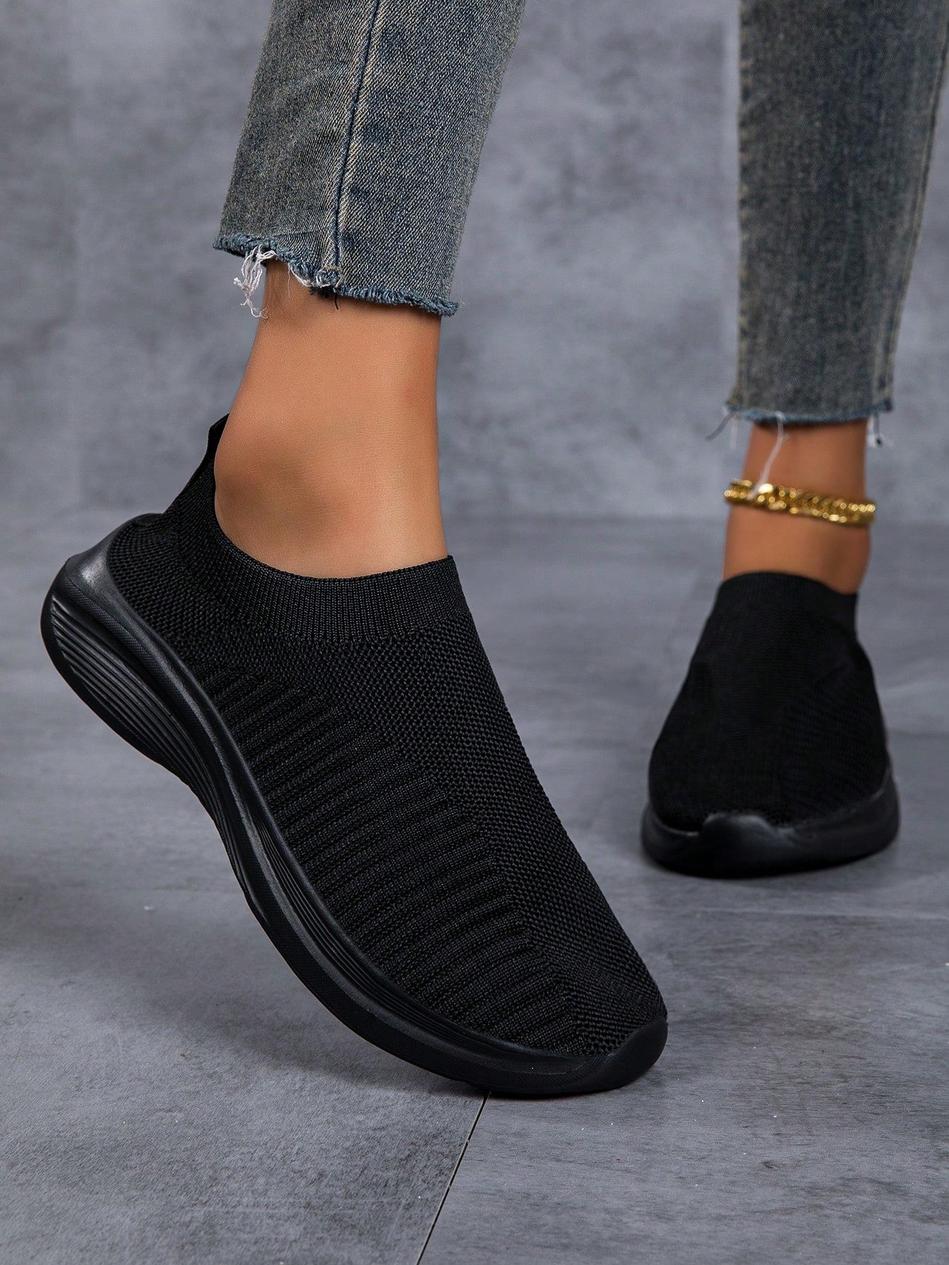 Women's Breathable Knit Casual Flat Loafers, Lightweight & Comfortable Slip-On Shoes, White