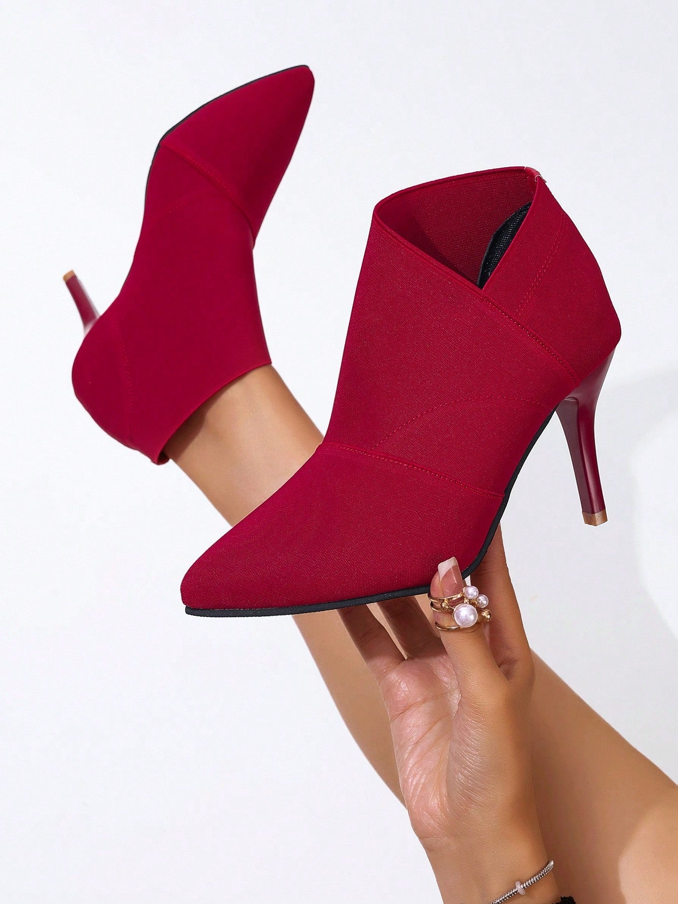 European And American Fashion Pointed Toe Stretch High Heel Classic Boots