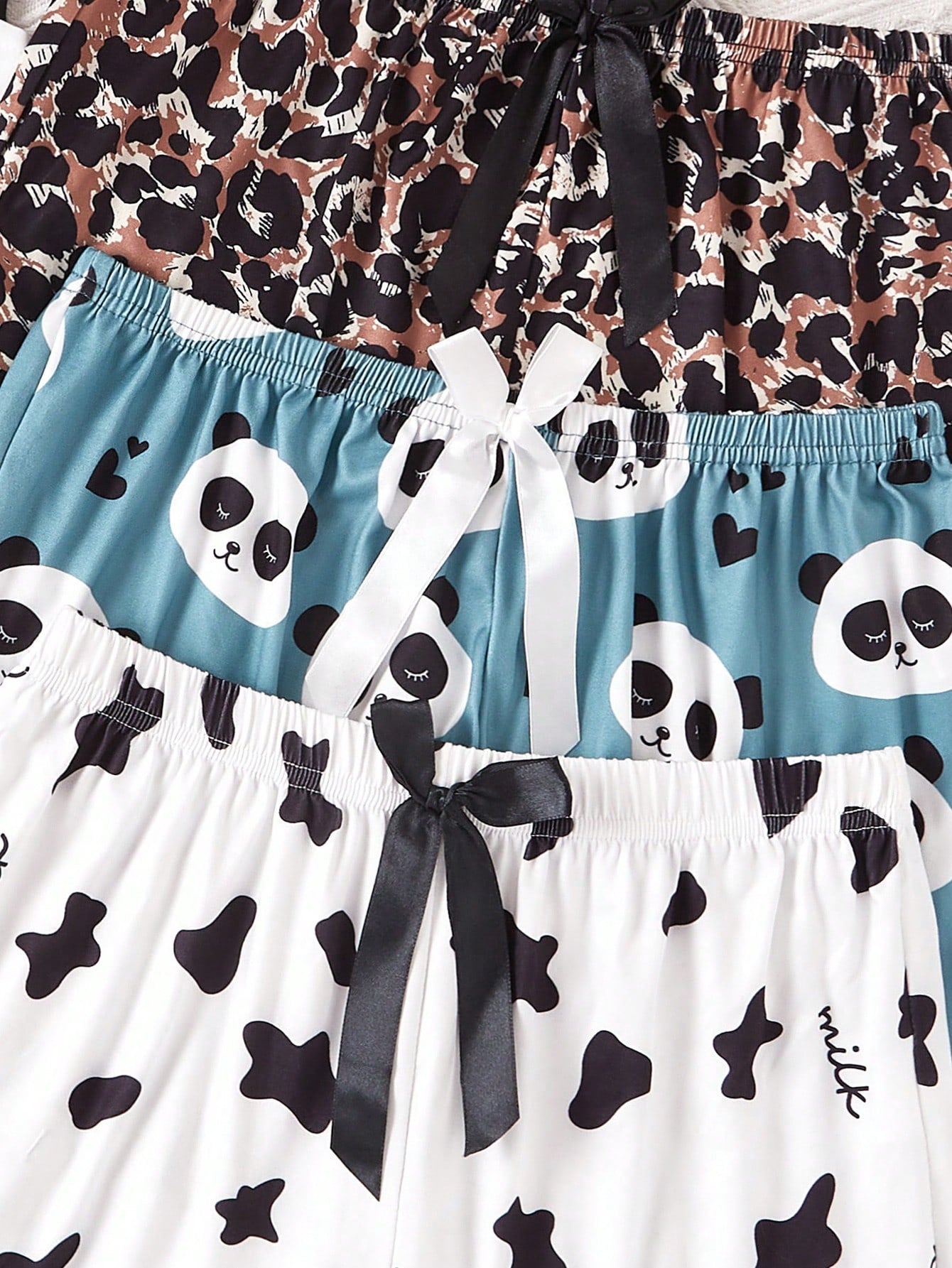 3pcs/Set Cartoon Print Camisole & Shorts Pajama Set