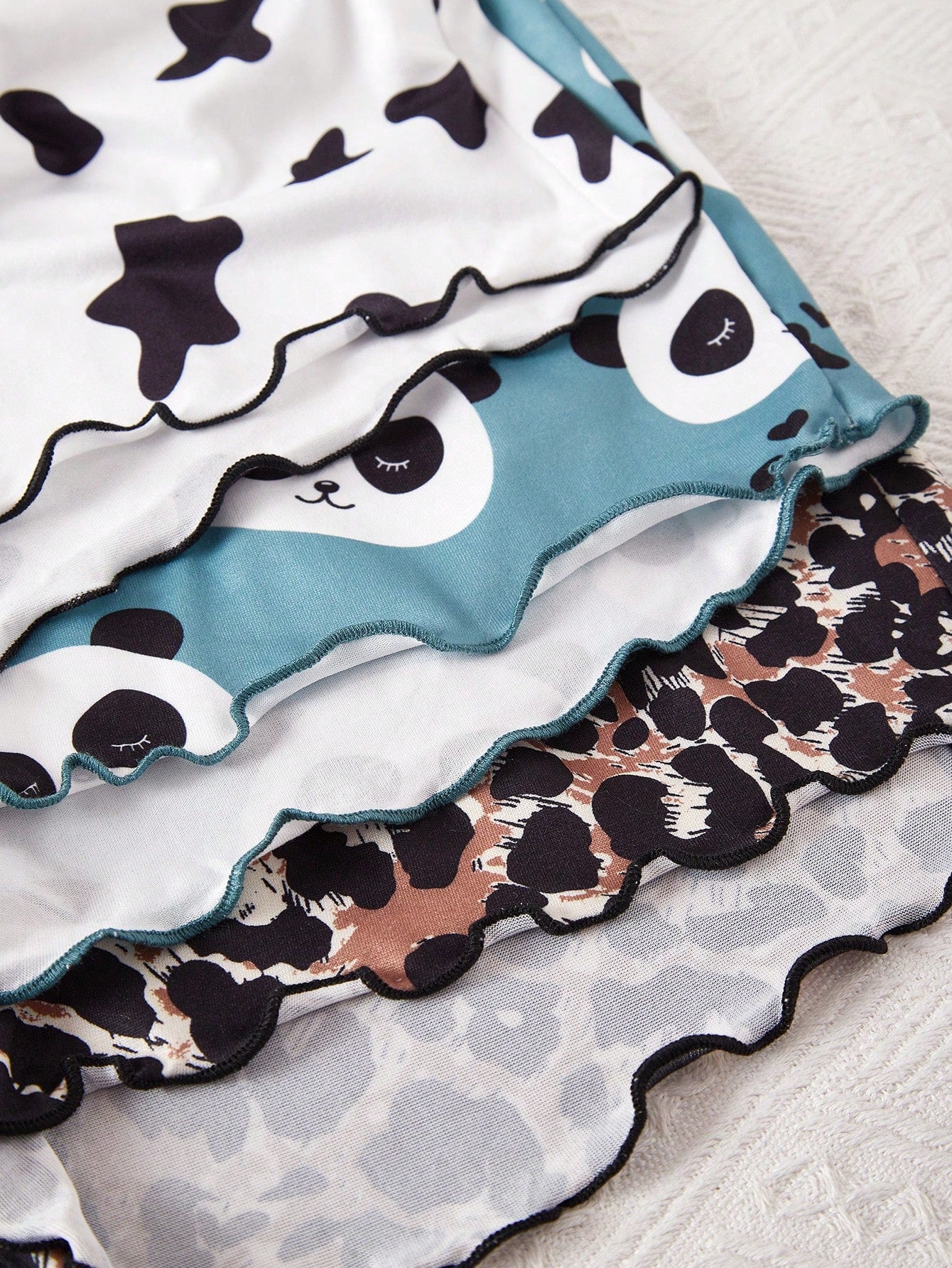 3pcs/Set Cartoon Print Camisole & Shorts Pajama Set