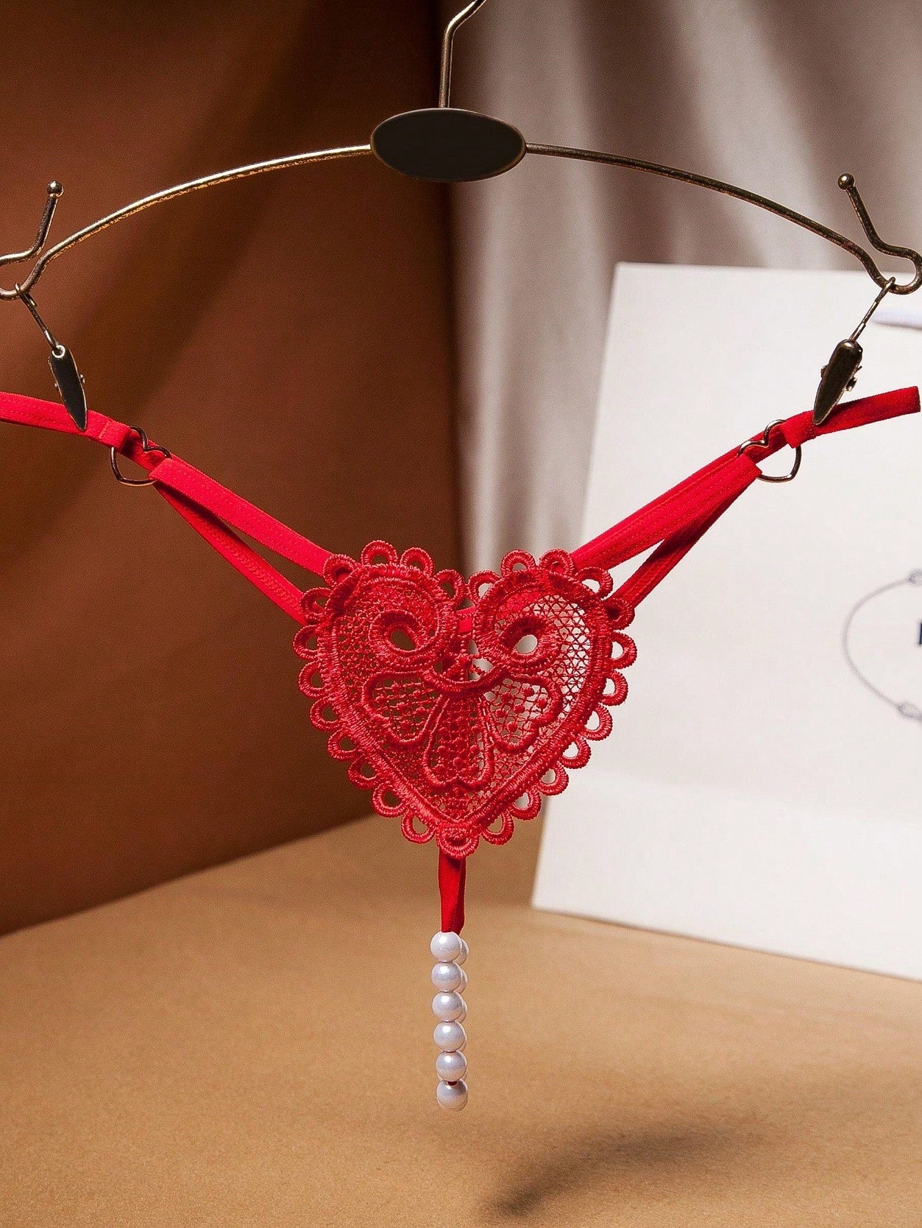 Sexy Heart Shaped Embroidery Pearl Massage New Hot Women Sexy Thong