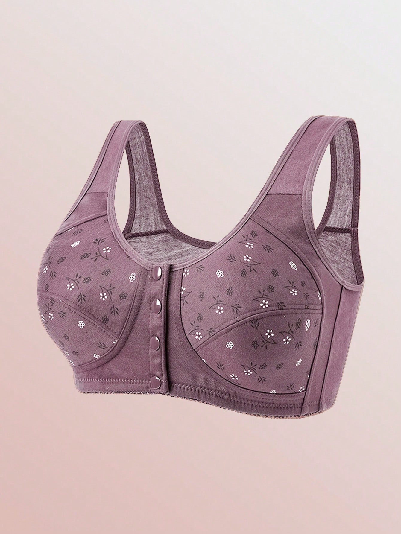 3pcs Front Closure Soft Camisole Bras For Mature Women, Wire-Free Plus Size Comfortable Lingerie