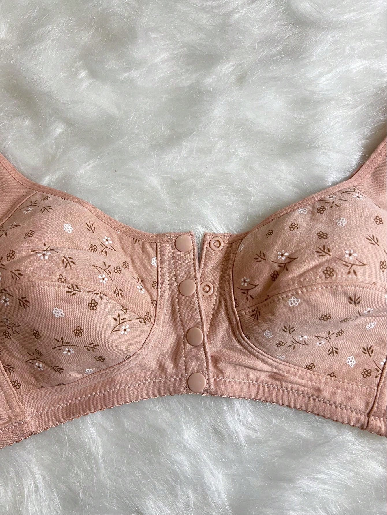 3pcs Front Closure Soft Camisole Bras For Mature Women, Wire-Free Plus Size Comfortable Lingerie