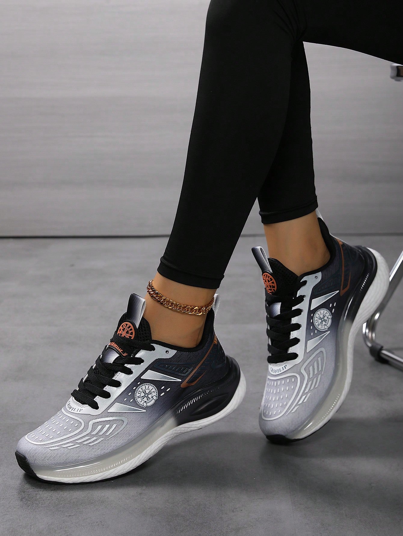 Women's Large Size Shoes (36-45) Spring And Autumn Mesh Sports Shoes, Ultra-Light, Shock-Absorbing, Running Shoes, White Laced Shoes