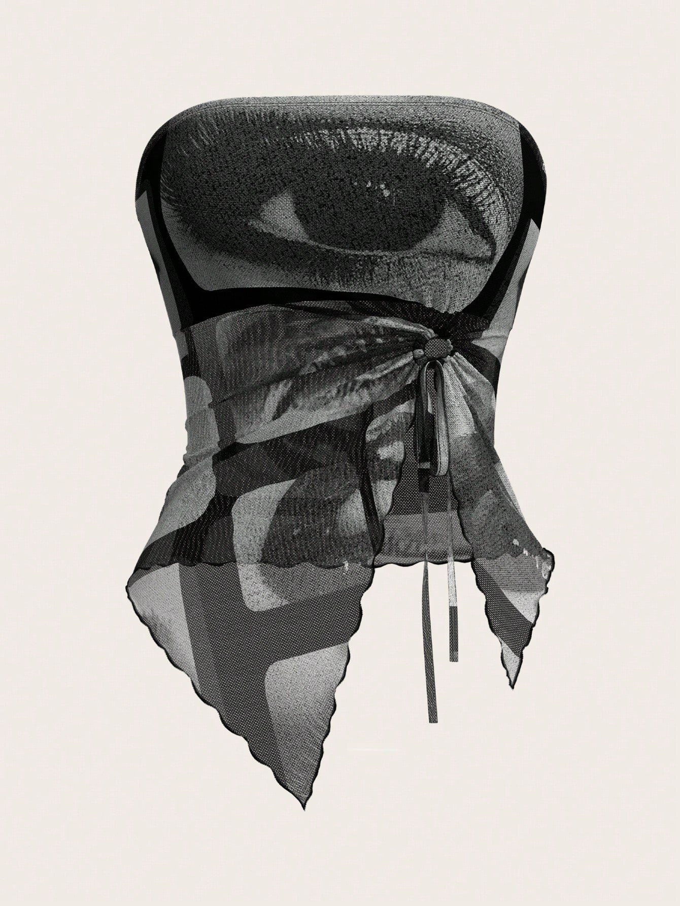 ICON Drawstring Side Asymmetrical Hem Tube Asymmetrical Top