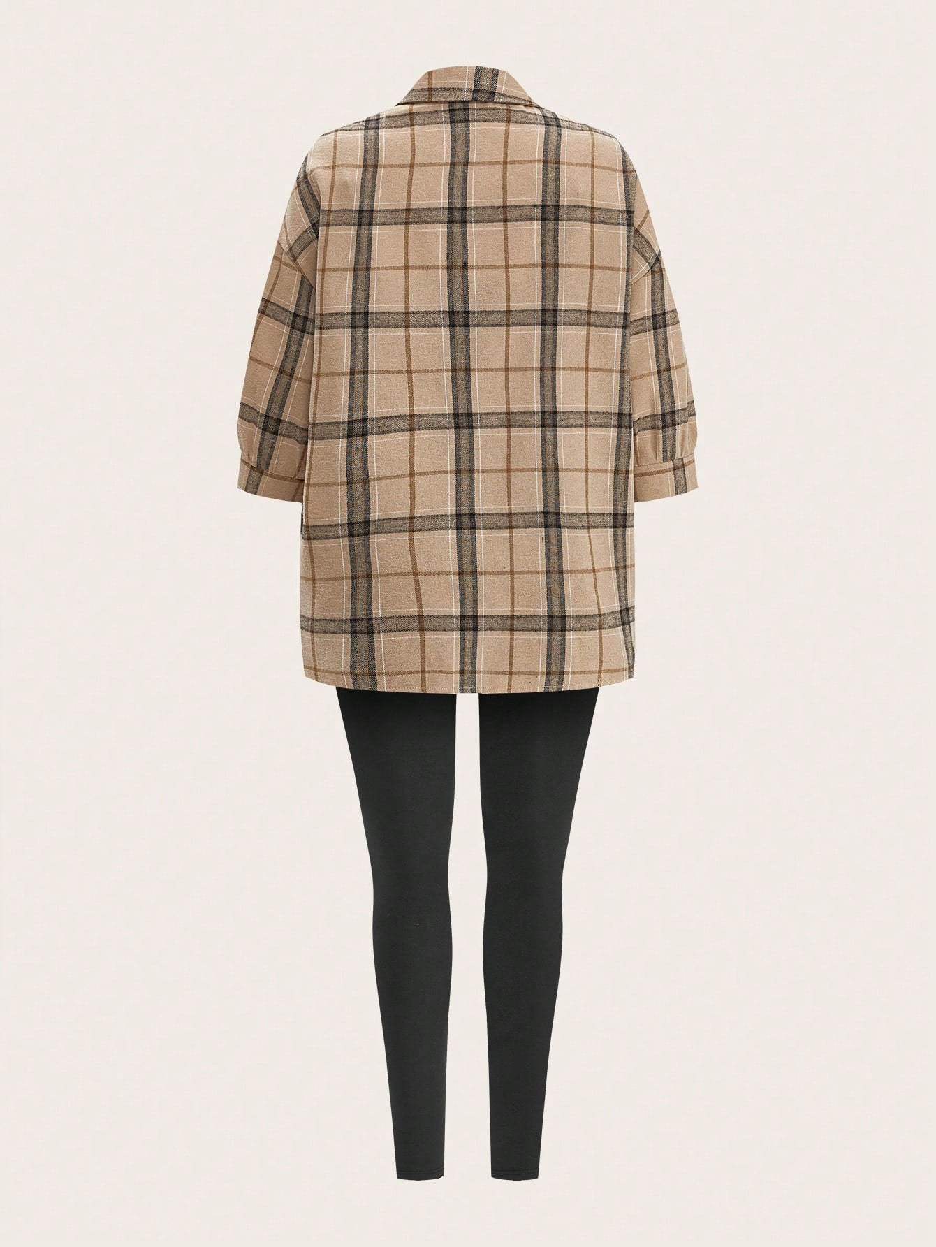 Modmama Maternity Women's Casual Light Sports Summer Outfit, Plaid Shirt 3pcs/Set