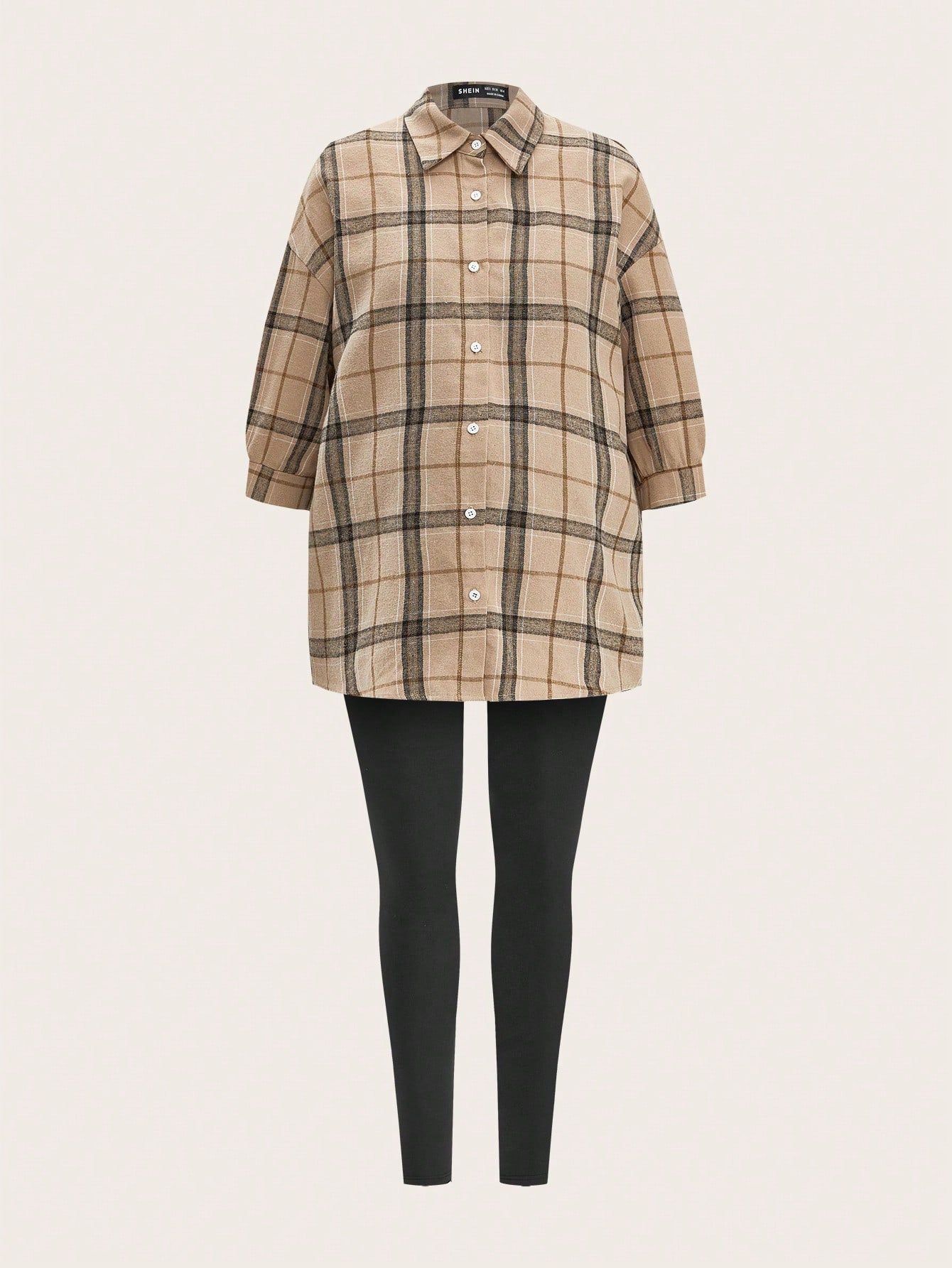 Modmama Maternity Women's Casual Light Sports Summer Outfit, Plaid Shirt 3pcs/Set