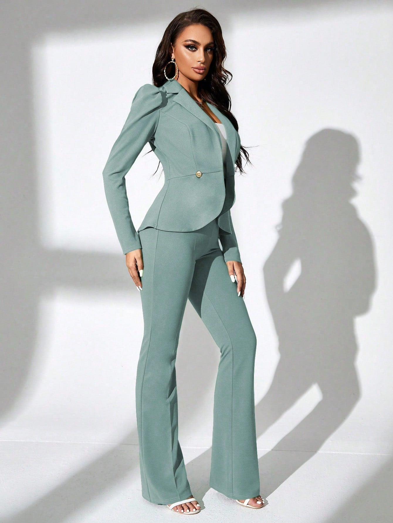 SXY Commute Minimalist Office Simple Fall Elegant, Casual And Sexy Party Wear Red Color Women's Long Sleeve Suit Jacket And Trousers 2pcs Set Office Wear