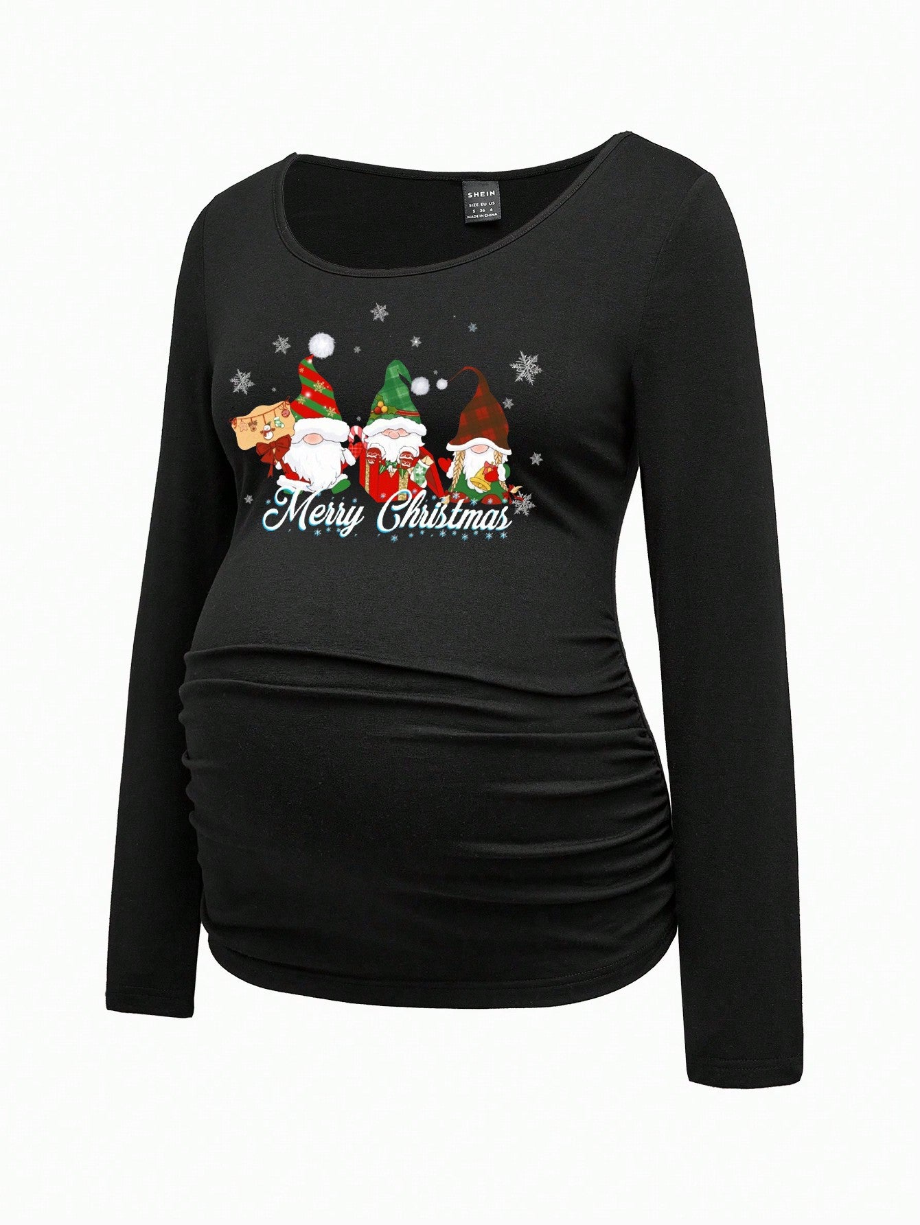 Modmama Casual Slim Fit Round Neck Long Sleeve T-Shirt With "In My Pregnant Era" English Text For Maternity, Suitable For Spring/Autumn, Cotton-Blended