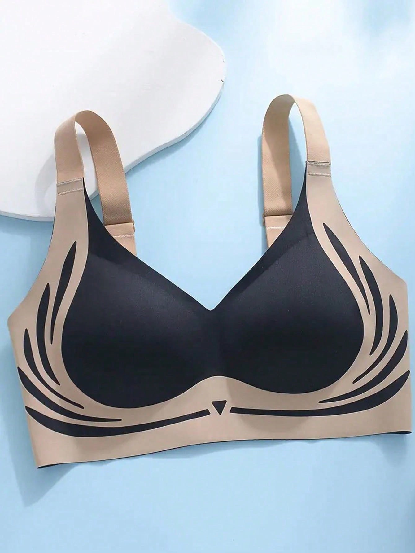 3pcs Seamless Wireless Bra For Women, Comfortable Lift & Support, No Side Bulge, Prevent Sagging, T-Back Design