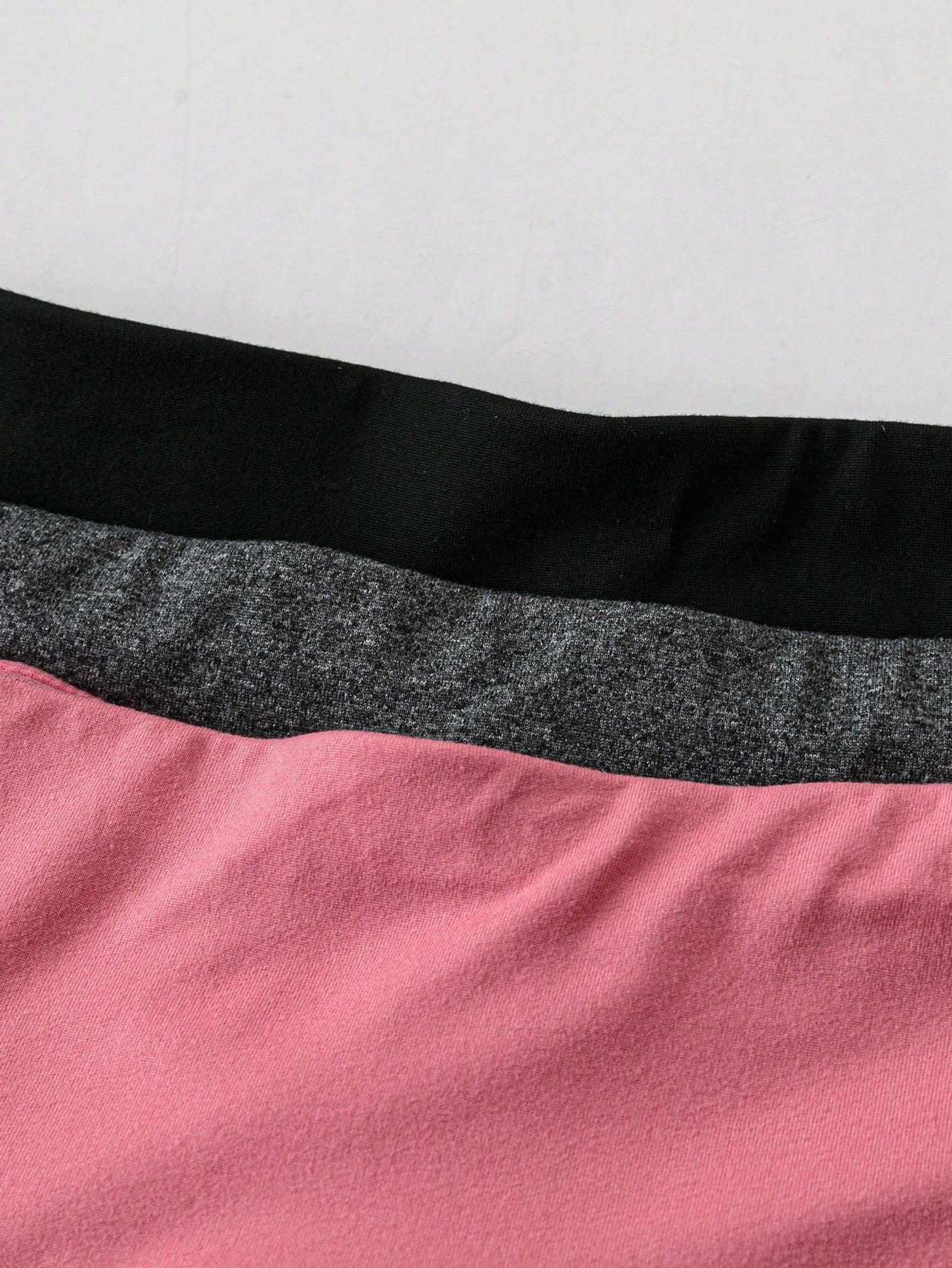 3pcs Plus Size Women Set, Knitted Wide Leg Pants In Pink, Gray & Black, Casual Outfits With Pockets, Autumn/Winter