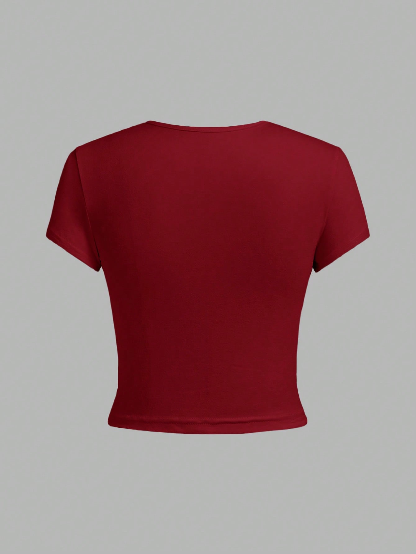 EZwear 4pcs/Pack Women Solid Color   Leopard Print Round Neck Short Sleeve T-Shirt