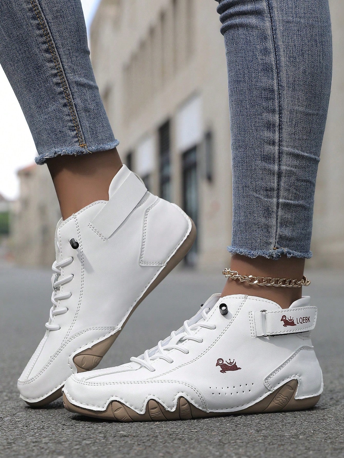 Women Casual Sneakers Handmade Octopus Design Fitness Cross Training Shoes Fashion Motorcycle Shoes, Rubber Non-Slip Sole Slip-On Slouchy Shoes