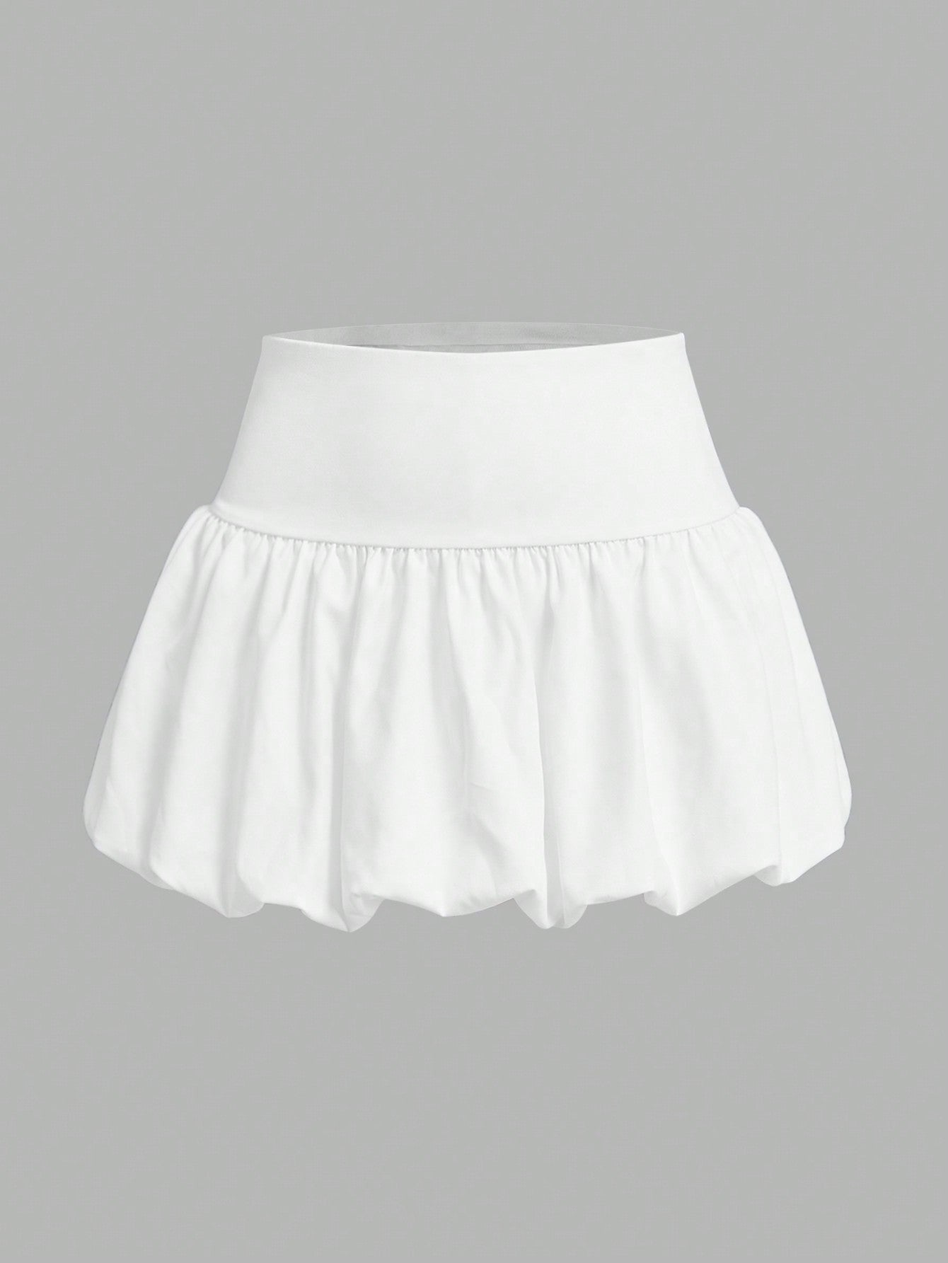 EZwear 2pcs Set Women Plain Floral Wrap A-Line Skirt