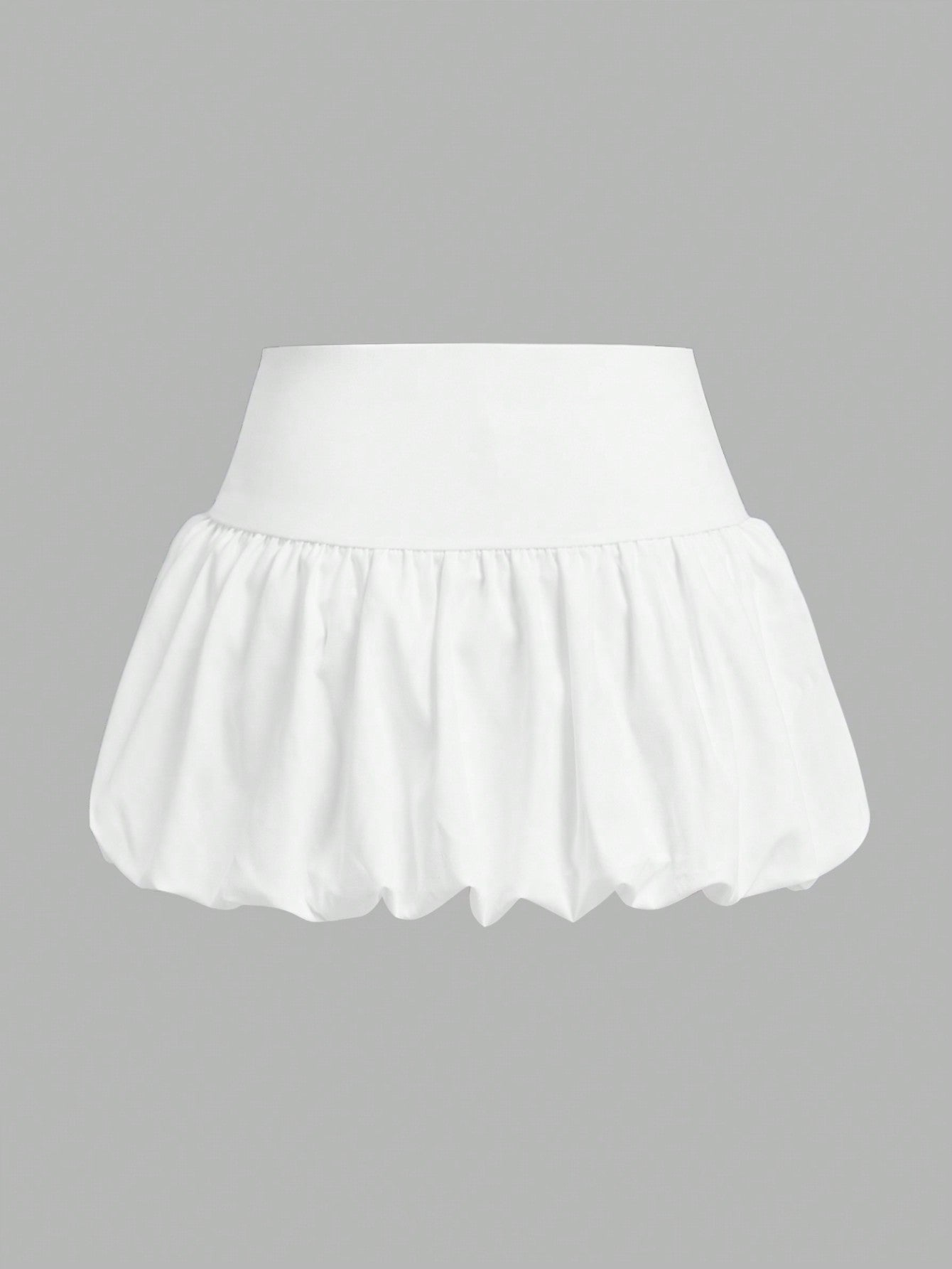 EZwear 2pcs Set Women Plain Floral Wrap A-Line Skirt