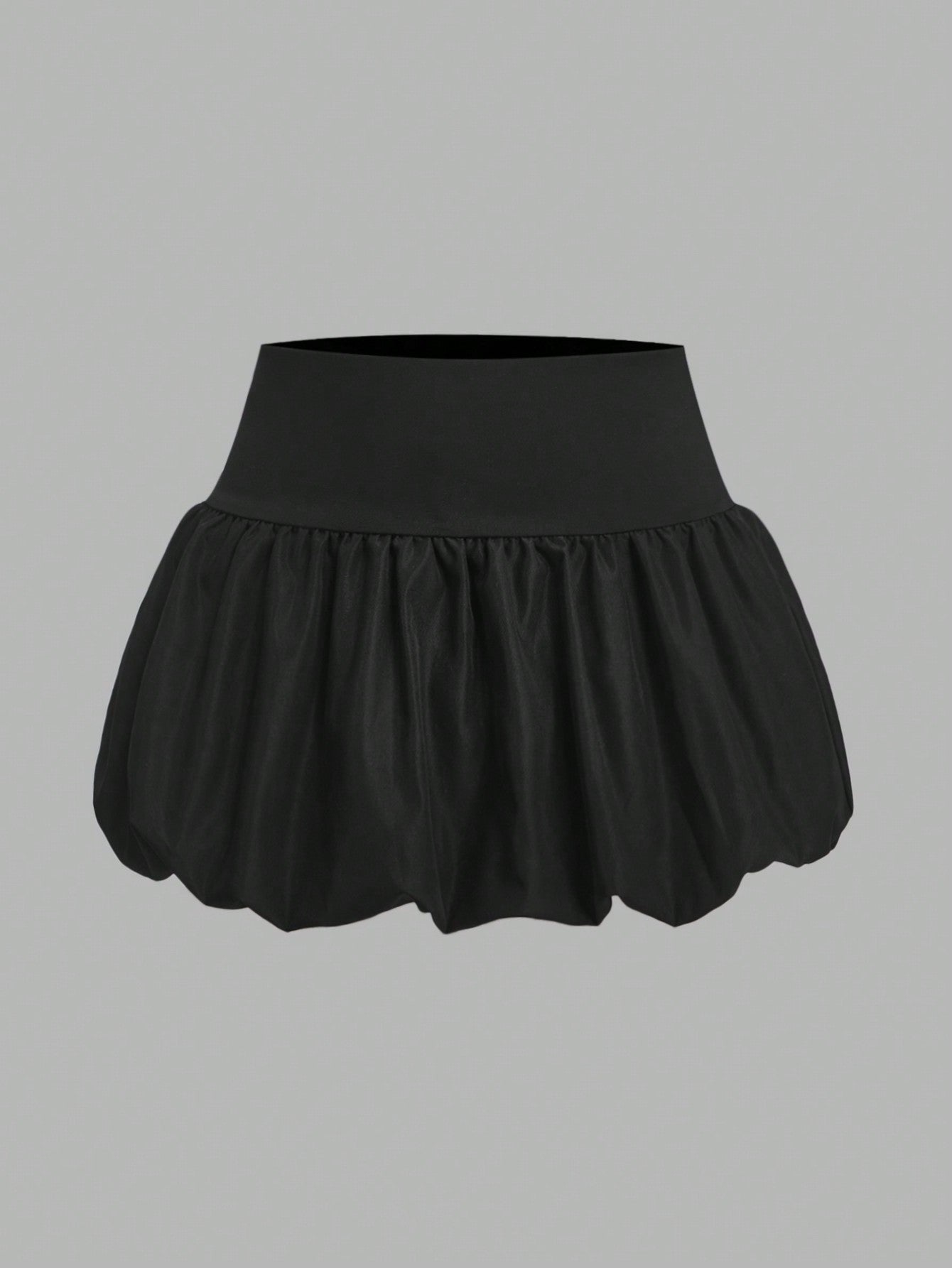 EZwear 2pcs Set Women Plain Floral Wrap A-Line Skirt