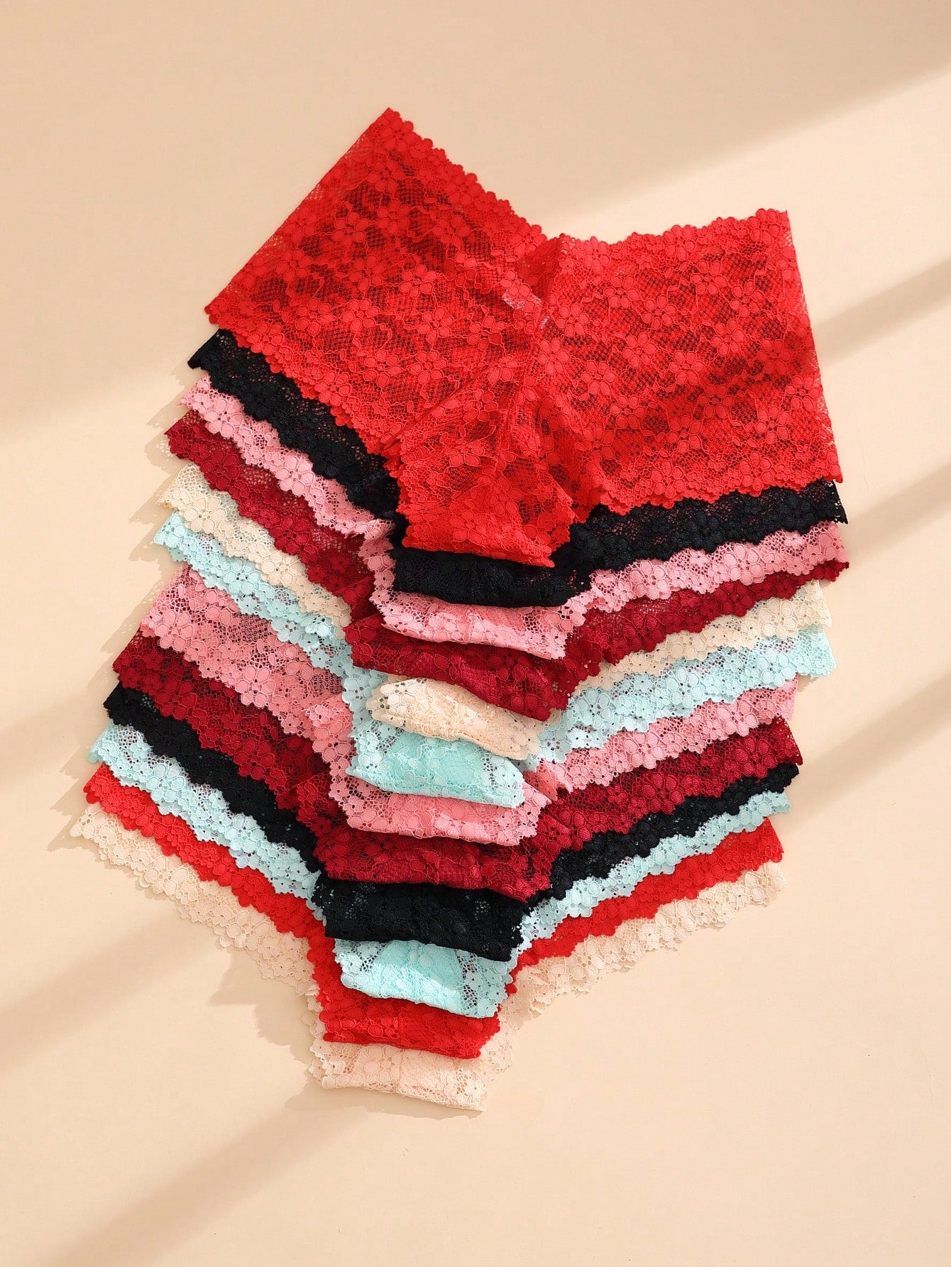 12 PCS Ladies Sexy Lace Panties Hollow Out Seamless Briefs Comfortable And Breathable Lingerie