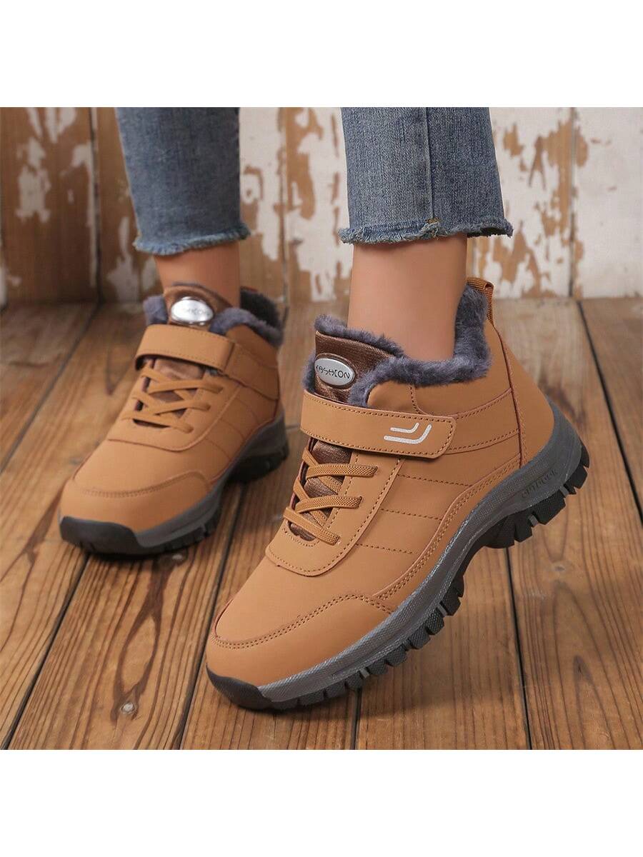 Women's Climbing Shoes Fashion Thermal Lined Sports Shoes Black Sports Shoes High-Top Shoes