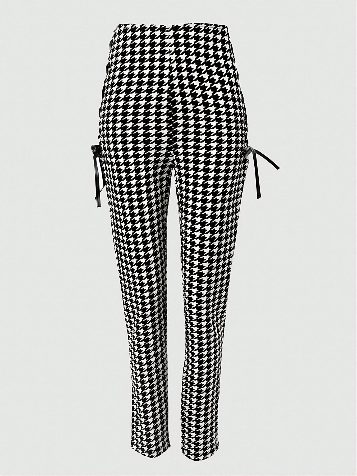 Women's Fashionable And Elegant Geometric Pattern Printed Plaid Women's Trousers