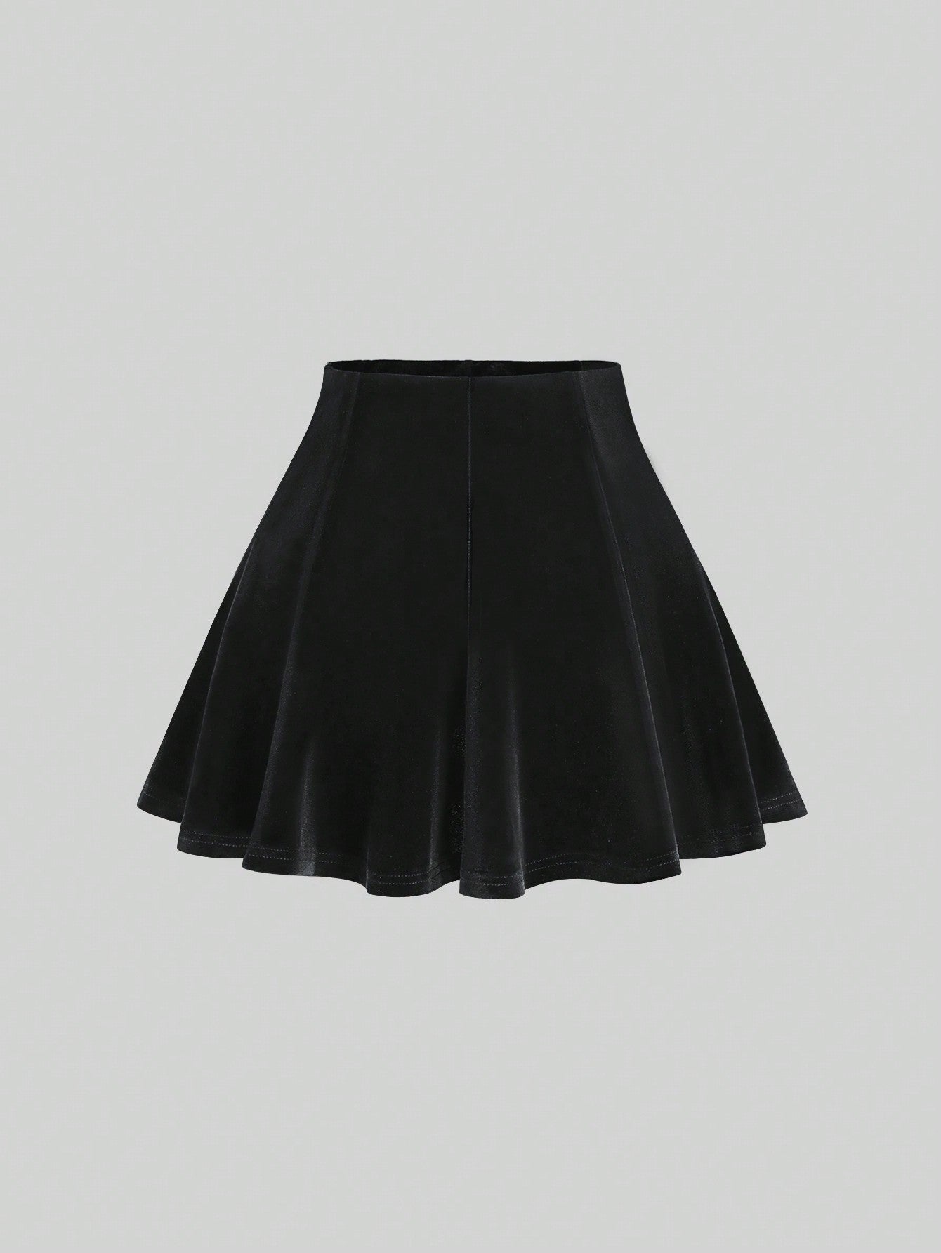 Sweetra Knit Velvet Casual Versatile All-Match Black With Leopard Print A-Line Comfortable Skirt Set For Women, Autumn/Winter Y2K Outfit 