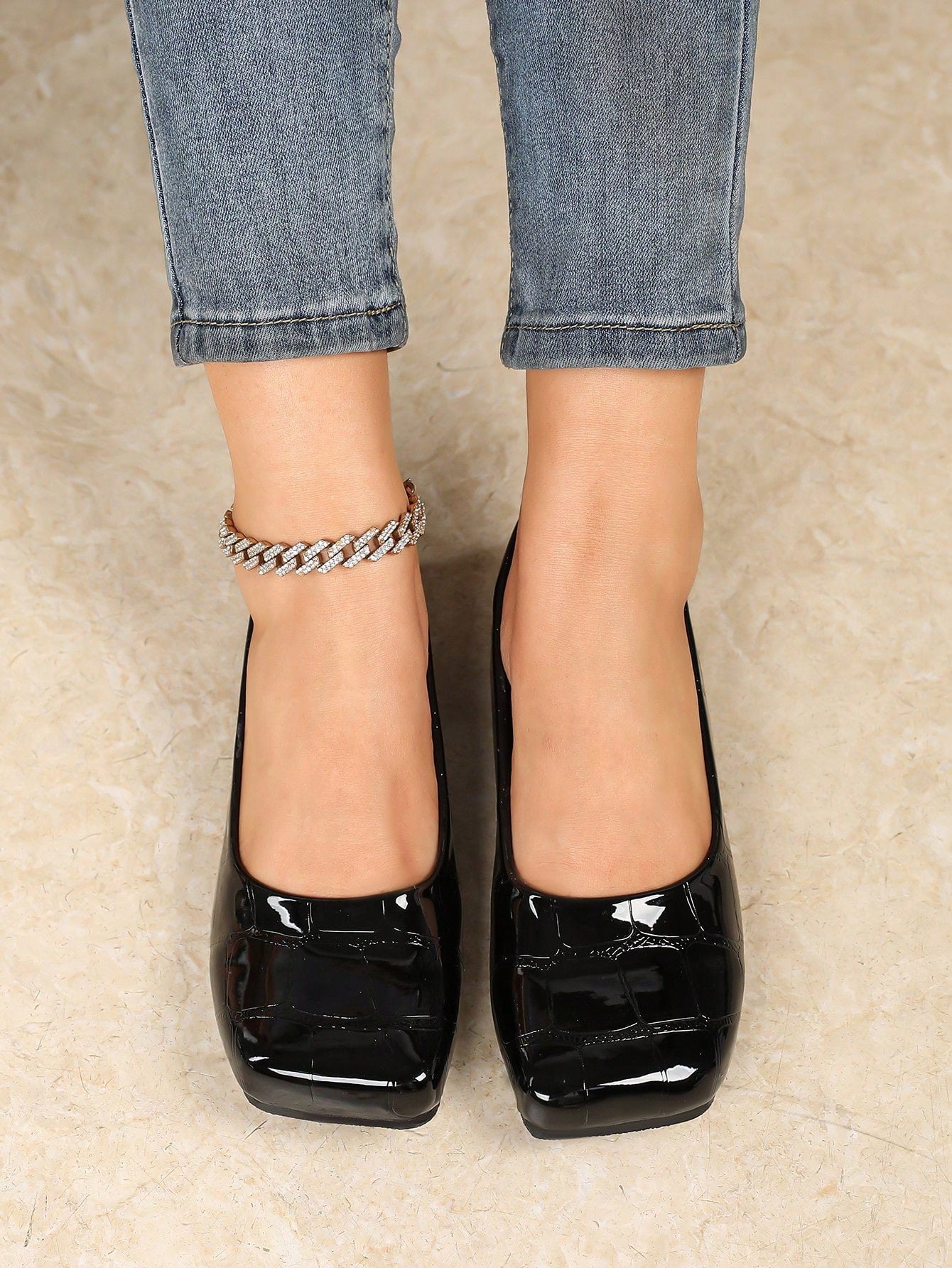 2024 New Square Toe Flat Women Shoes, Fashionable For Spring And Autumn