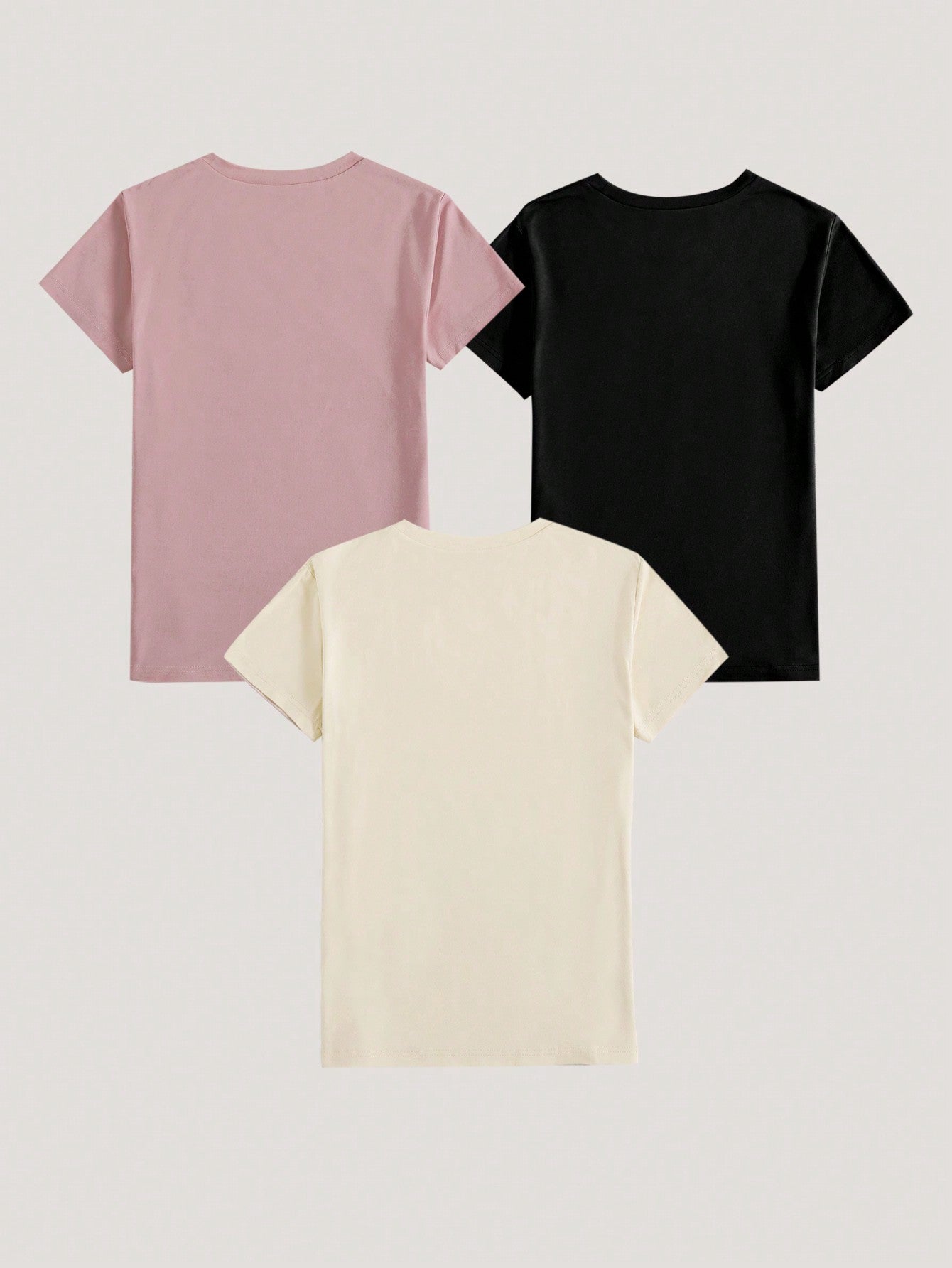 INAWLY 3pcs/Set Women Heart & Letter ECG Graphic T-Shirts, Casual Short Sleeve Tops Graphic Tees Women Tops