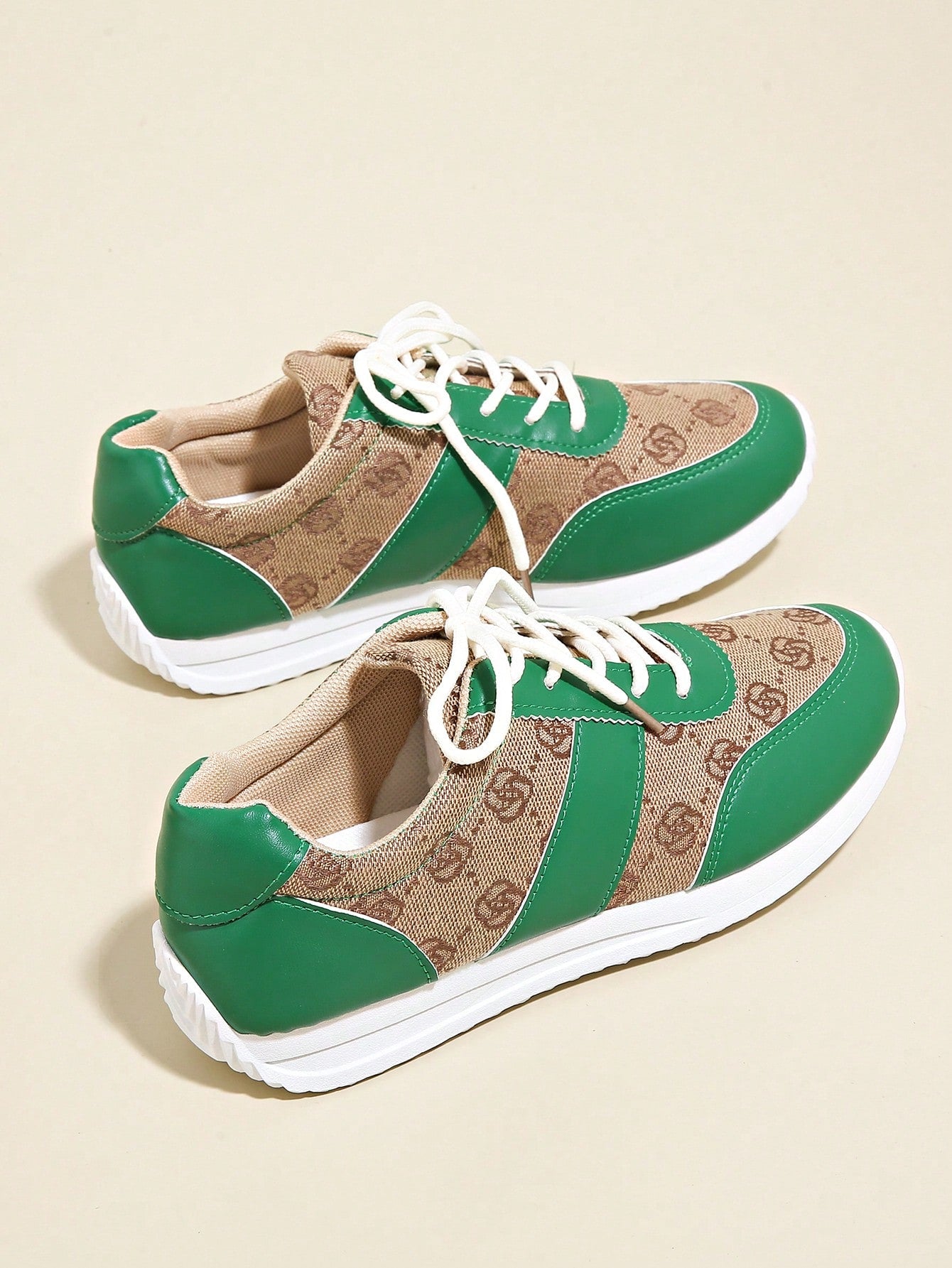 Plus Size 36-43 Women's Breathable & Odor-Resistant Flat Lace-Up Agane Running Sneakers, Anti-Slip, Suitable For Spring/Autumn, Hiking, Dancing, Fitness, Red Leather