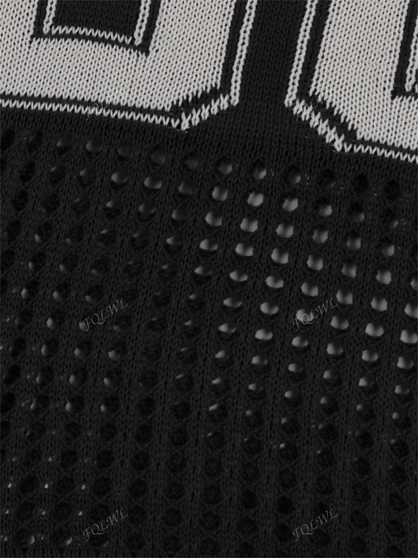 Summer Women's Casual Knitted Tops Street Mesh Breathable Round Neck Short-Sleeved Casual Knitted T-Shirt