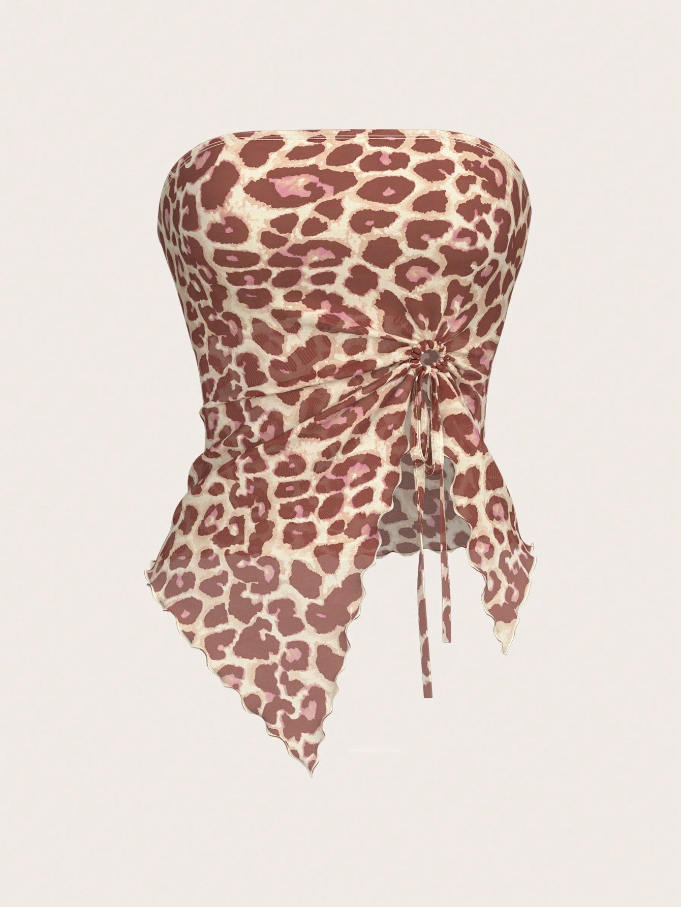 ICON Drawstring Side Asymmetrical Hem Tube Asymmetrical Top