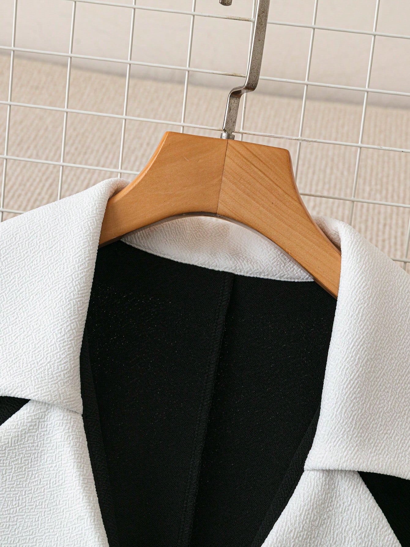 Clasi Women's Autumn Contrast Color Lapel Long Sleeve Jacket And Pants Casual Business Suit Set