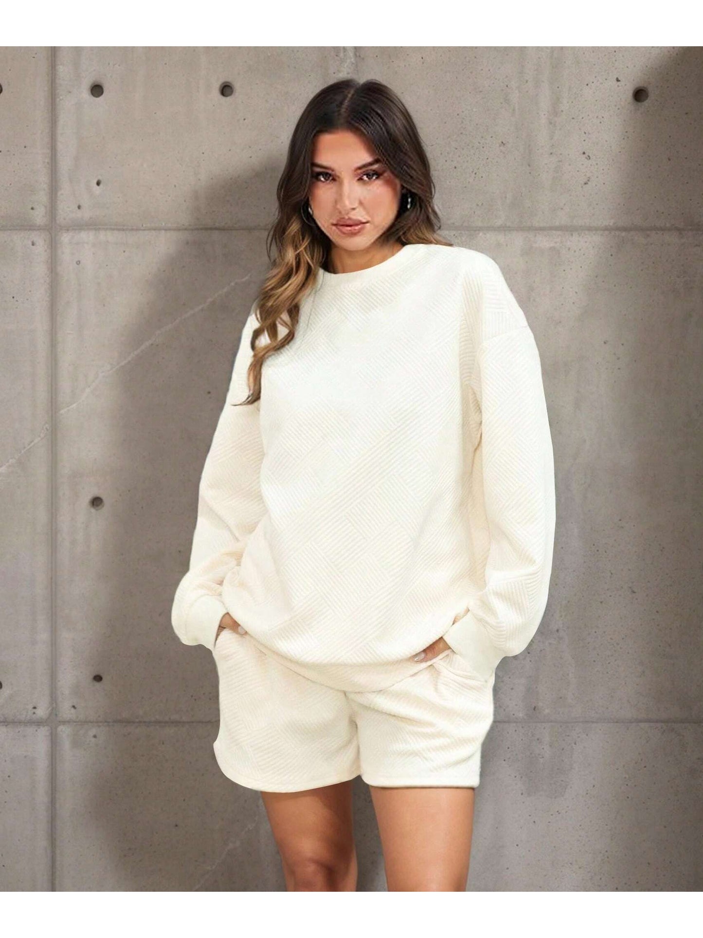 Women 2 Piece Outfits Sweat Shorts Set Two Piece Lounge Sets Matching Casual Clothing Comfy Suit