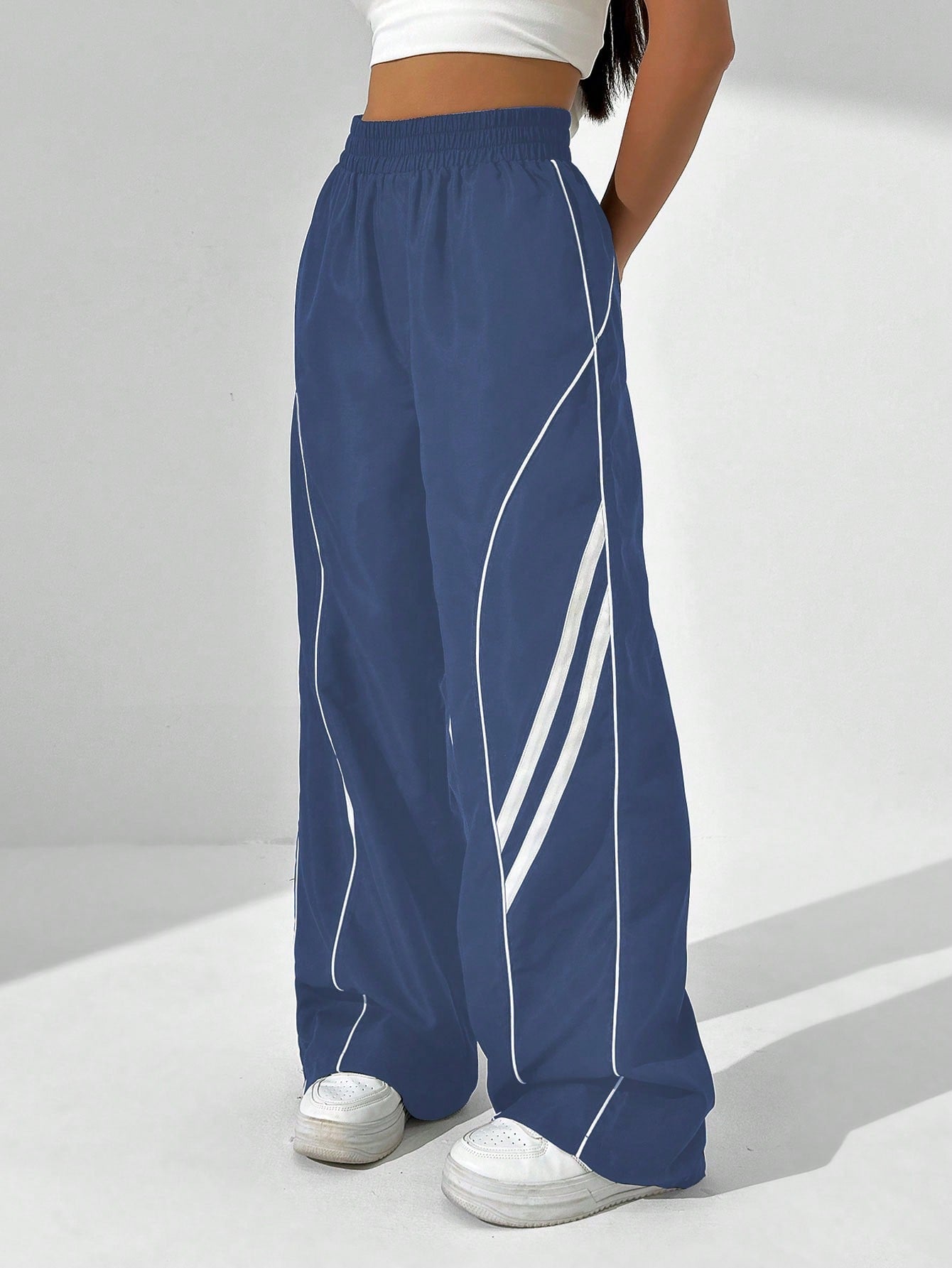 HypeZone Women's Casual Colorblock Patchwork Long Pants